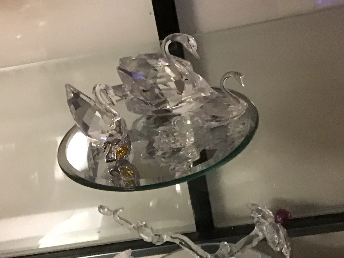 Swarovski Crystal Swan Figurine Family, see descr for prices