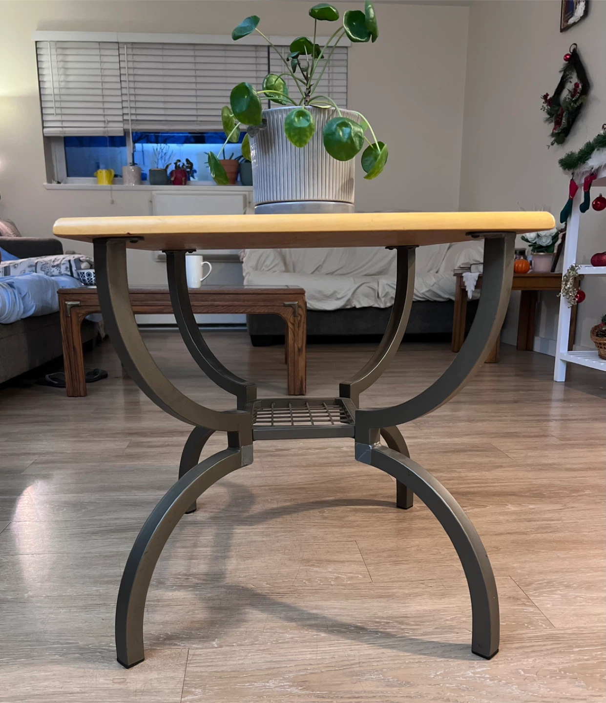 Side Table - Wood Top, Metal Base - 22" x 20” - photo 2