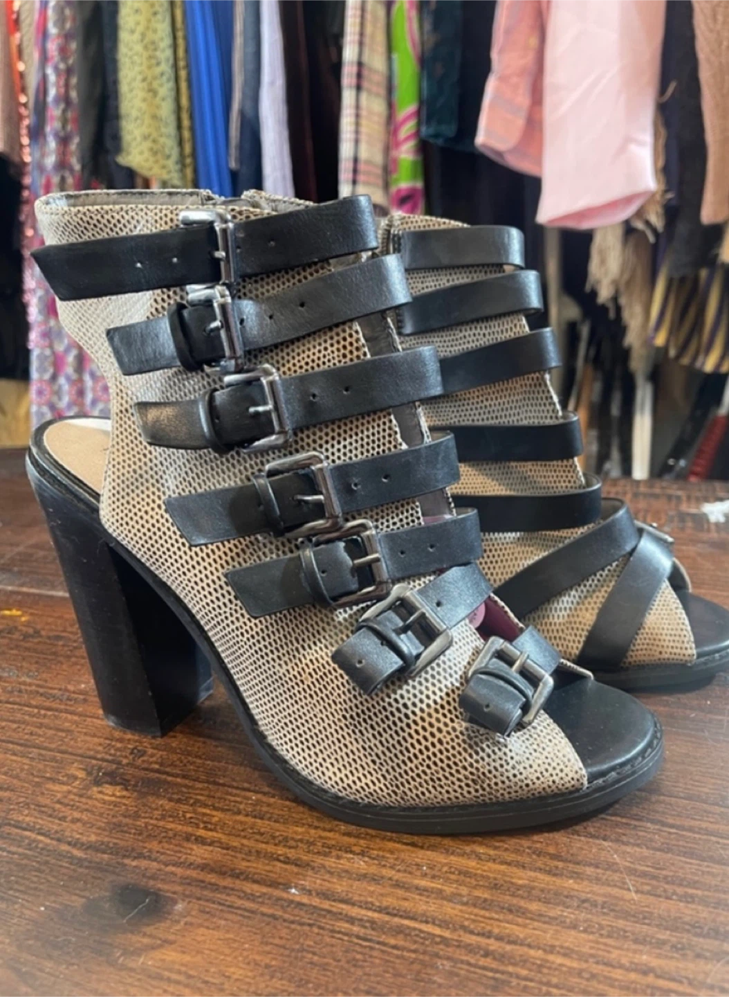 Topshop buckle cage heel  block heel size 40 - photo 4
