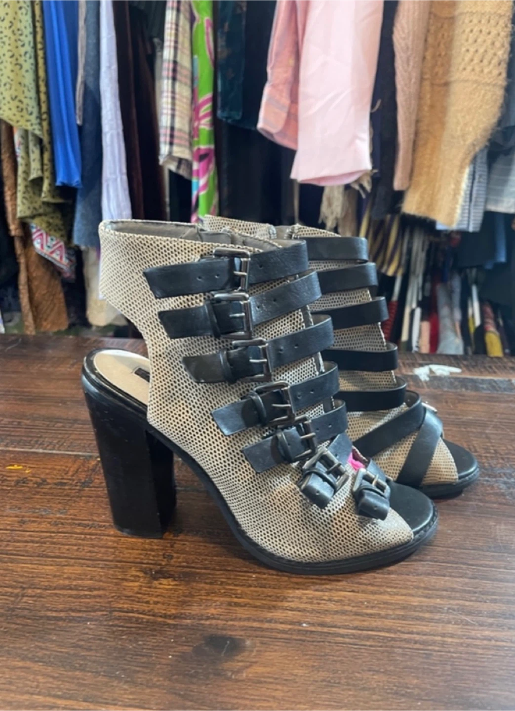Topshop buckle cage heel  block heel size 40 - photo 5