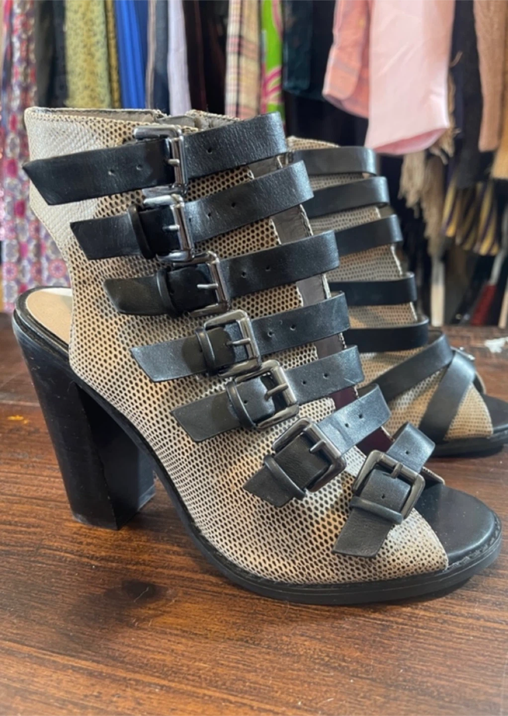 Topshop buckle cage heel  block heel size 40 - photo 2