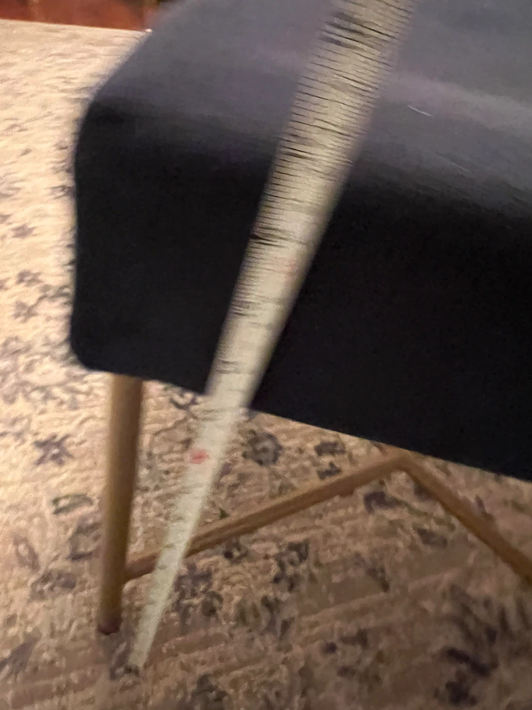 Navy Velvet Ottoman Stool - photo 4