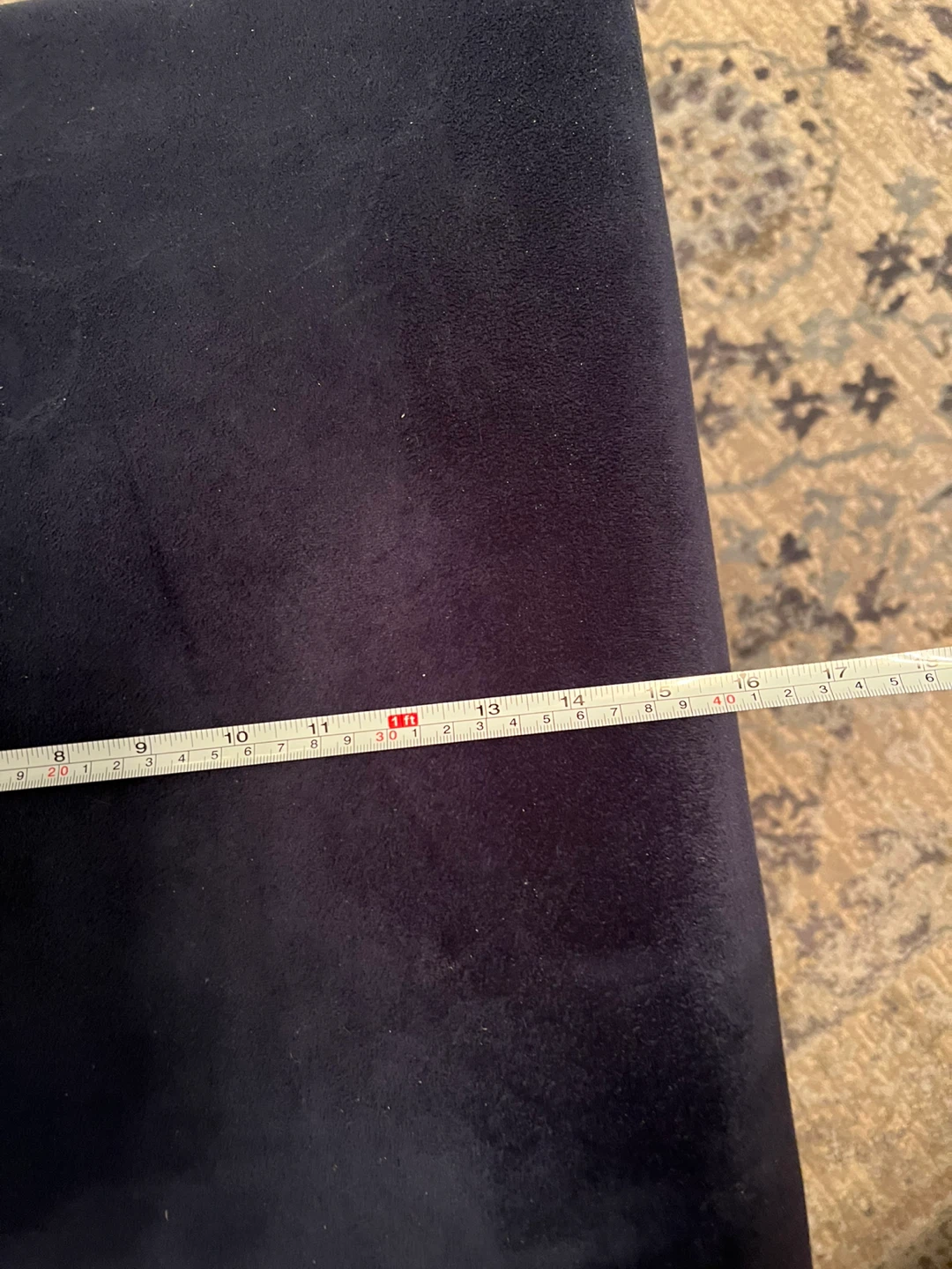 Navy Velvet Ottoman Stool - photo 3