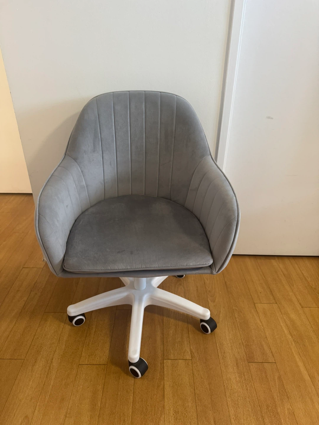 Grey Velvet Office Chair