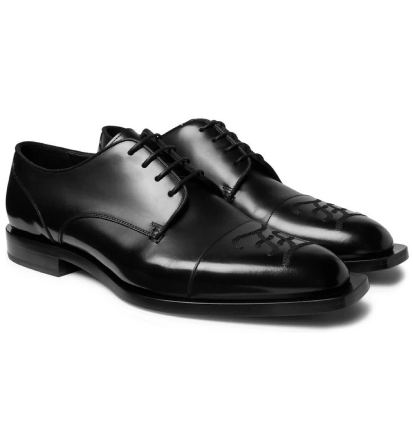 Fendi Roma Black Leather Dress Shoes