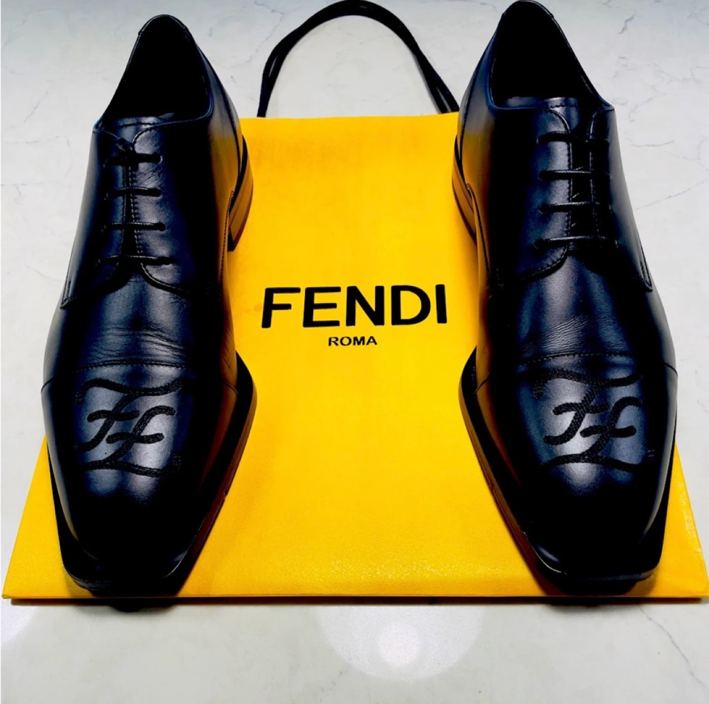 Fendi Roma Black Leather Dress Shoes - photo 3