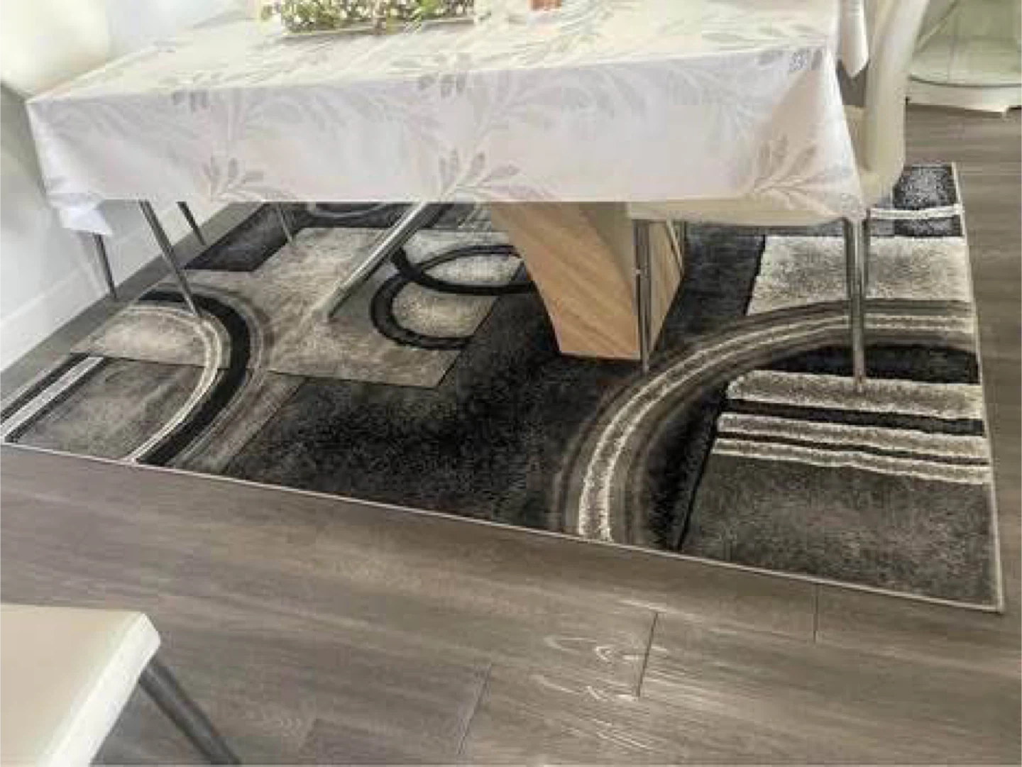 160x230 Grey & Black Abstract Area Rug - photo 4