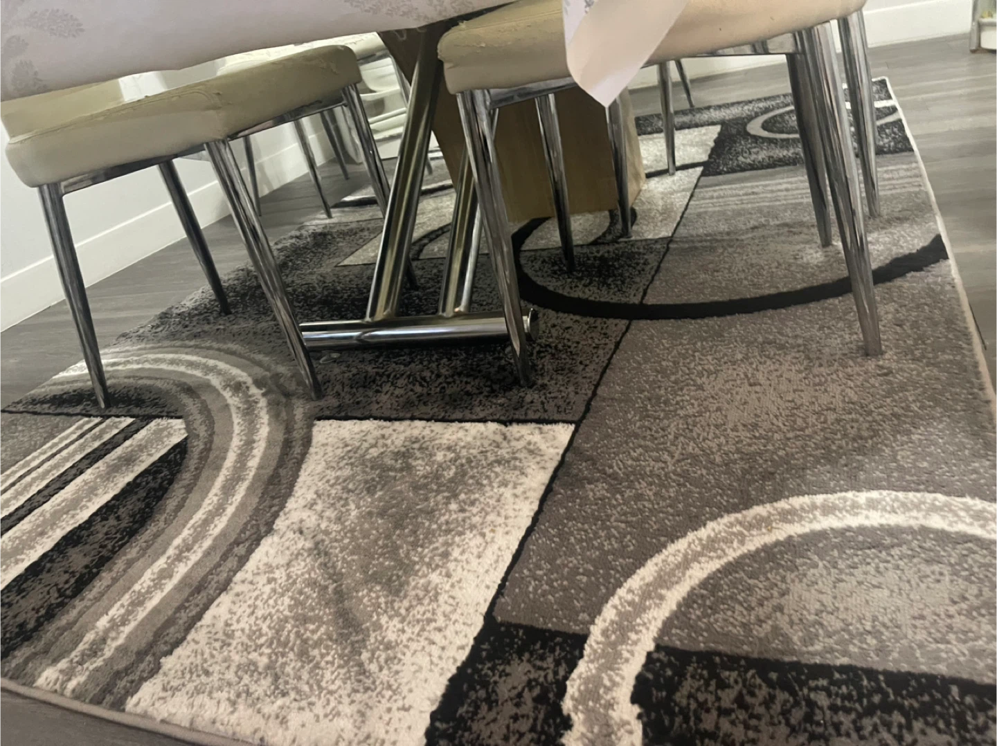 160x230 Grey & Black Abstract Area Rug