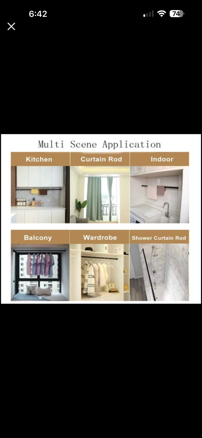 Adjustable Tension Rod - Curtain/Shower - photo 4