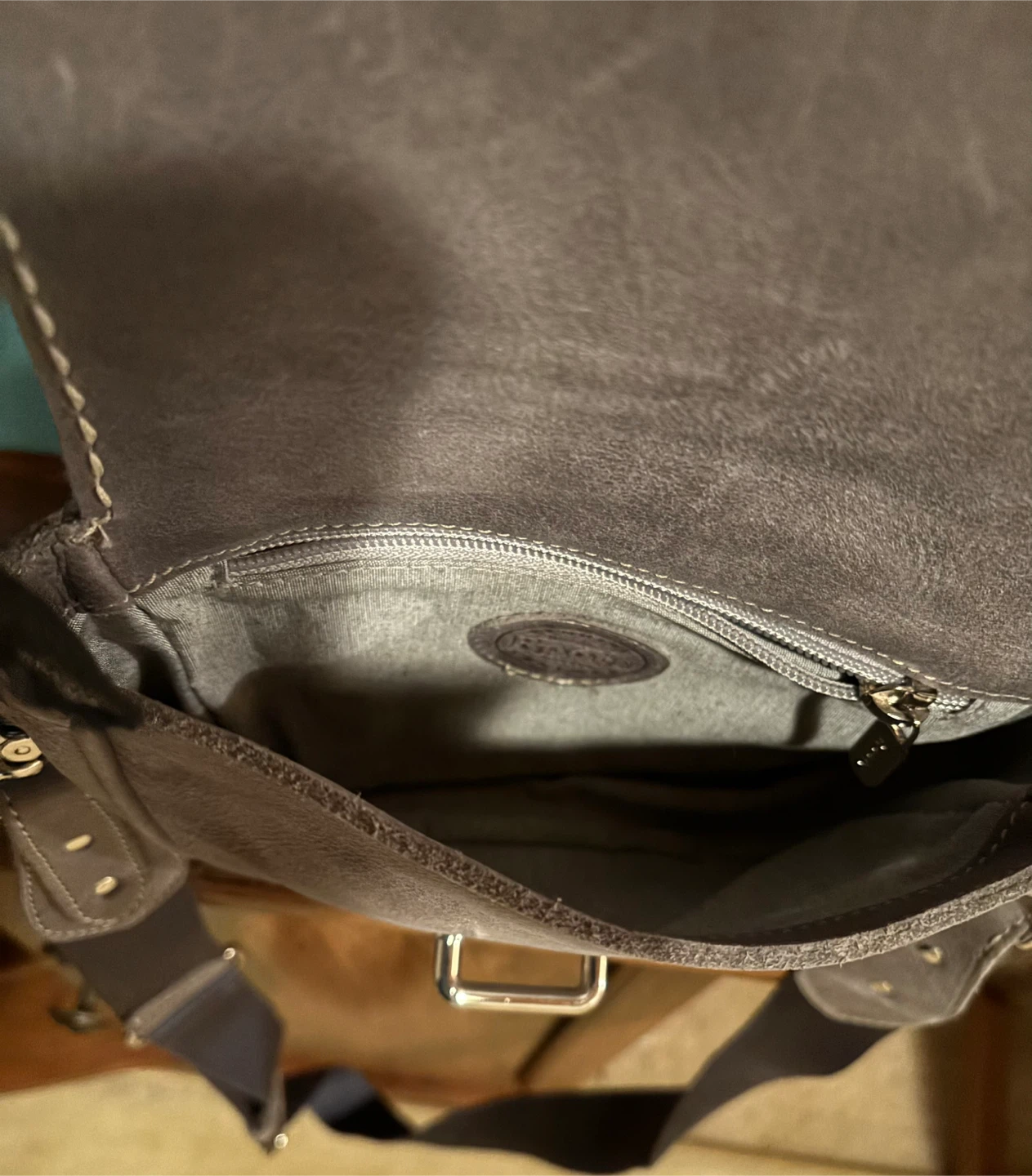 Roots Leather Crossbody Bag - Grey - photo 2