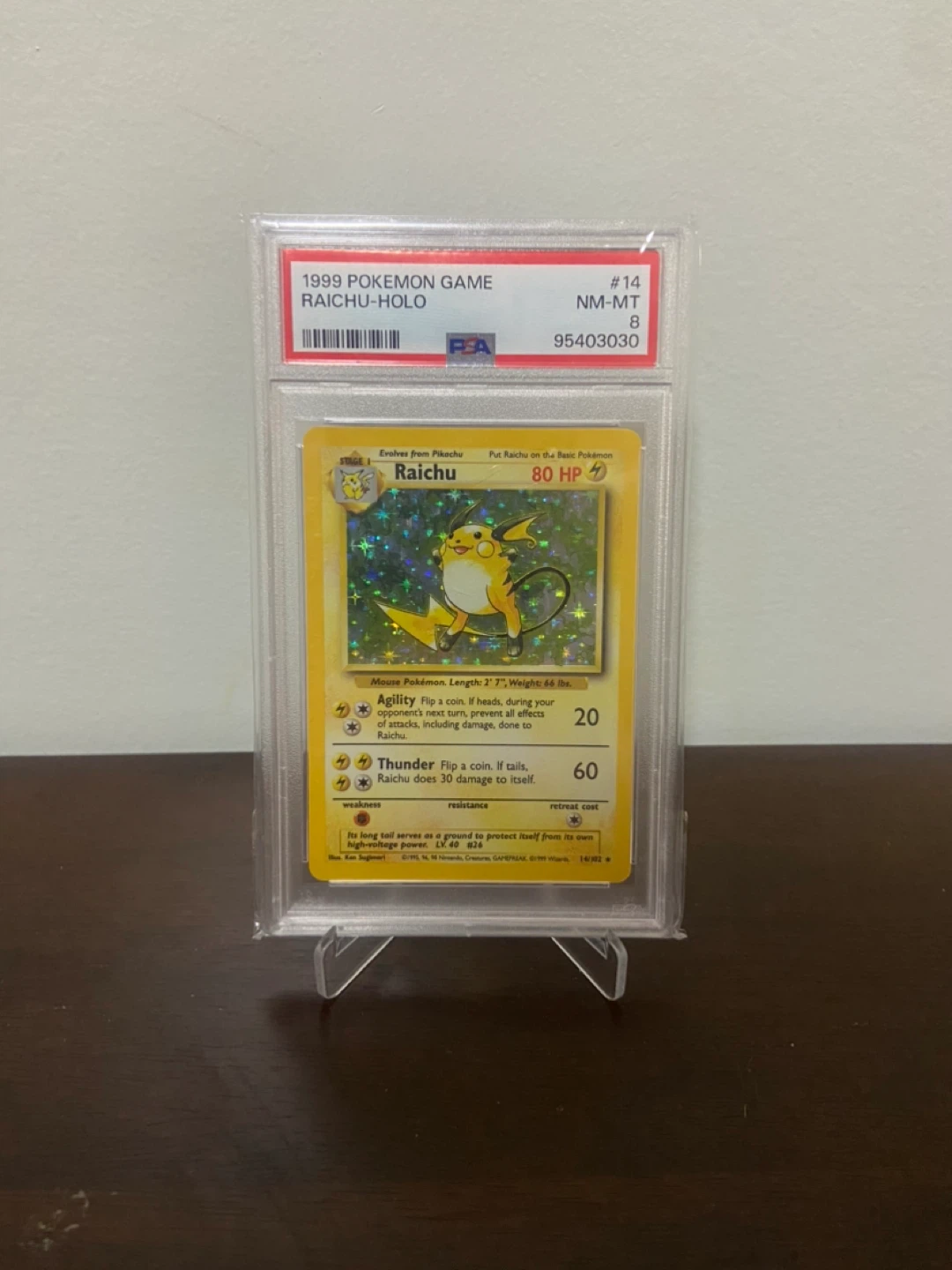 Raichu #14 Base Set PSA 8