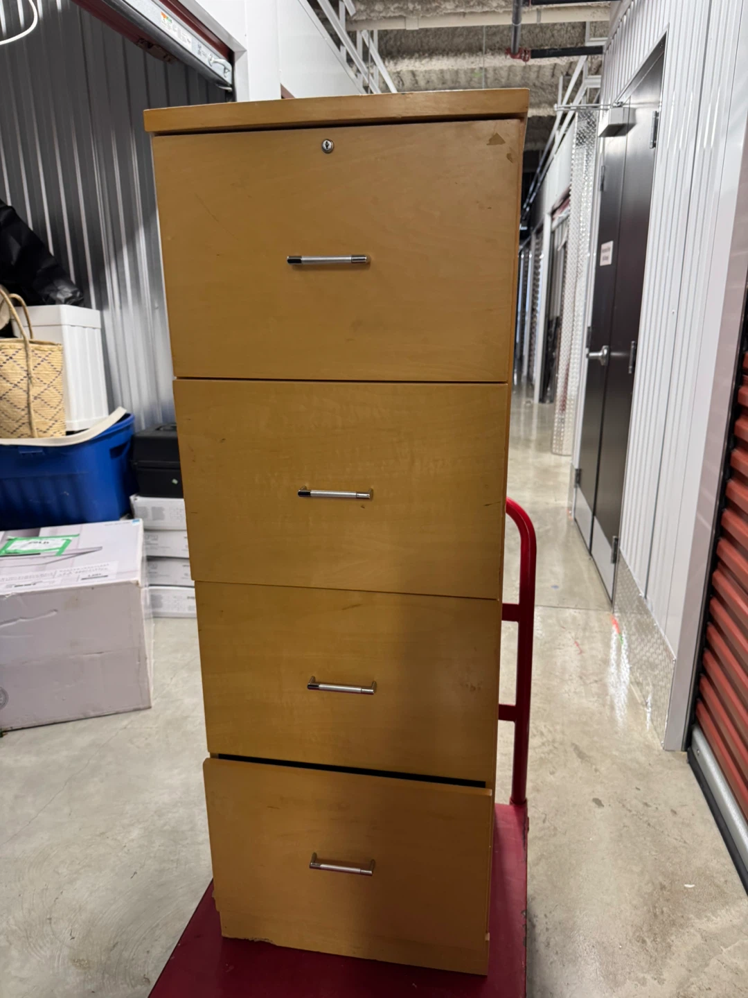 4-Drawer Wooden Filing Cabinet