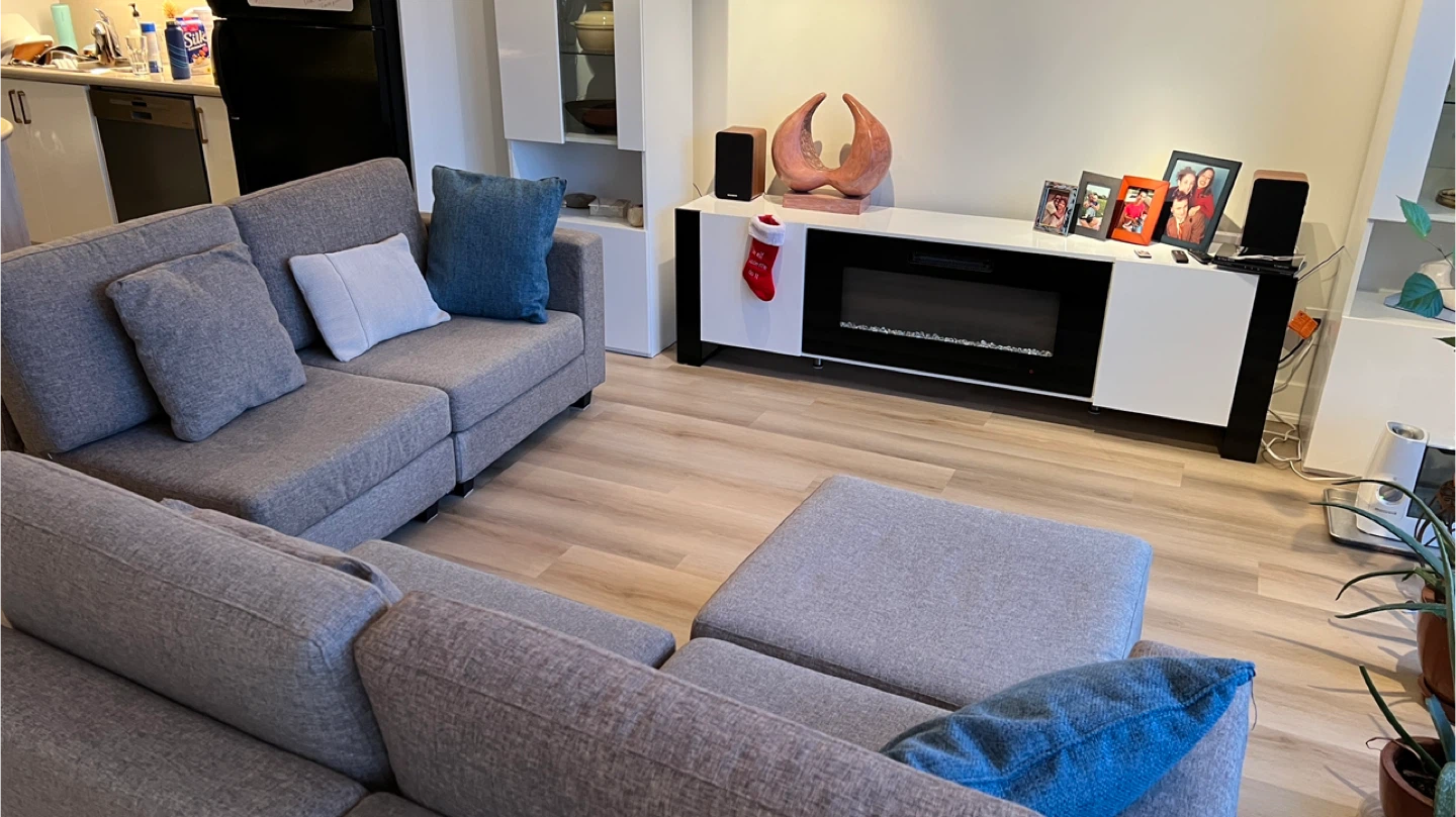Beige-grey sectional sofa with dark brown option. - photo 3