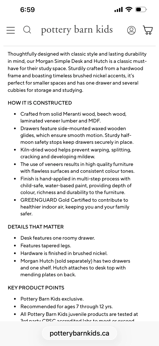 Pottery Barn Kids Morgan Desk & Hutch - photo 4