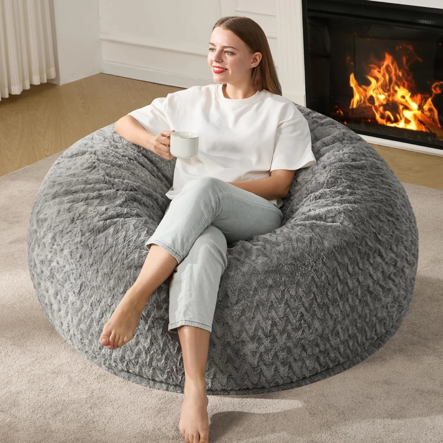 Grey Bean Bag Chair