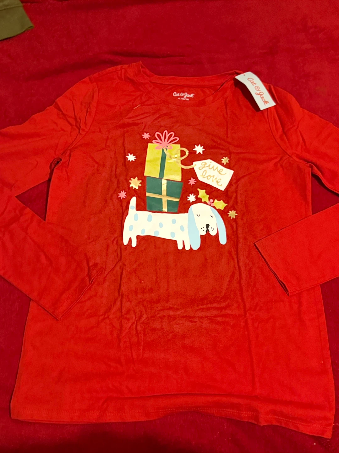 New Cat & Jack XL (14/16) Red Long Sleeve Shirt