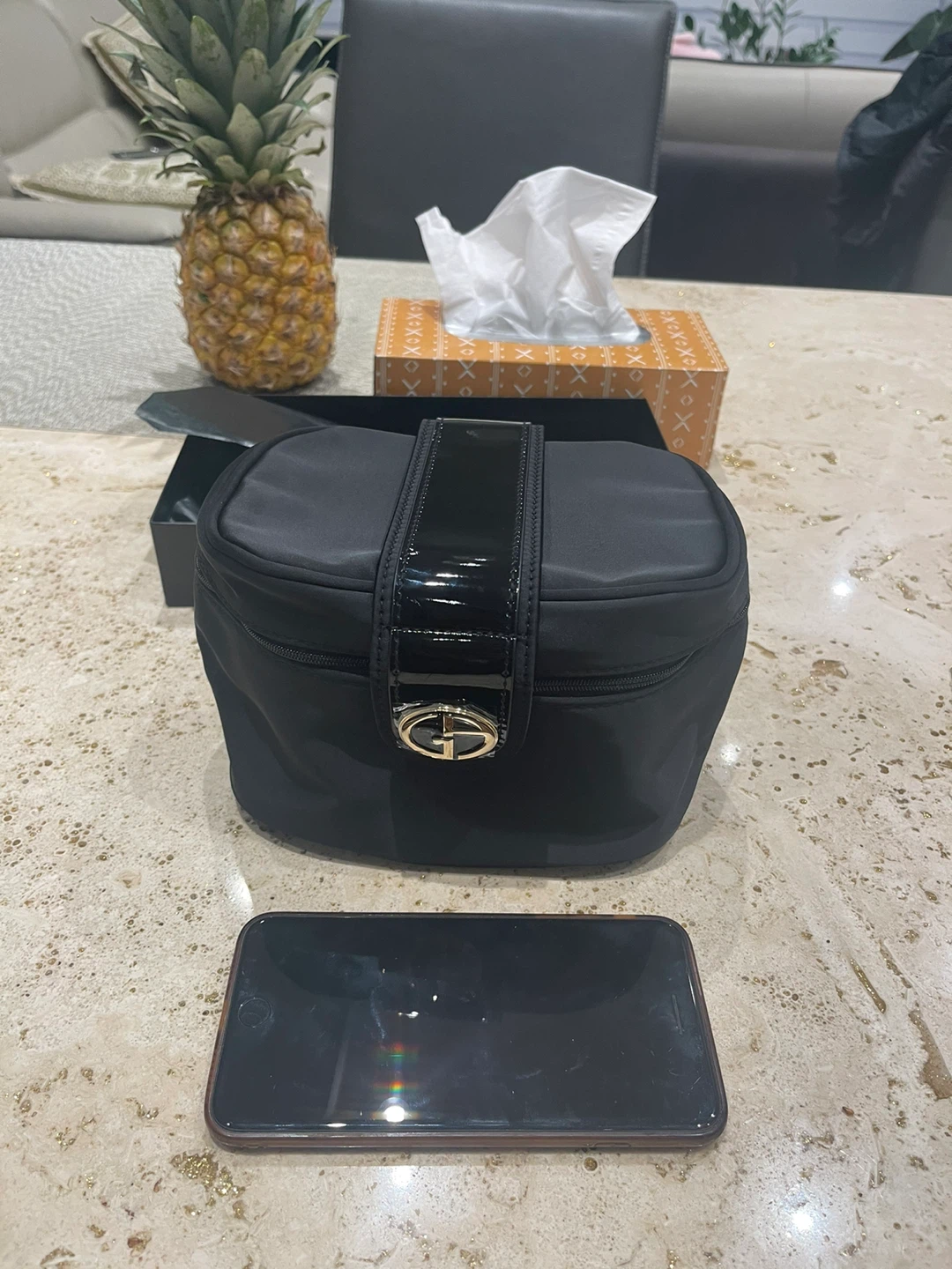 Giorgio Armani Black Cosmetic Case with Box - photo 2