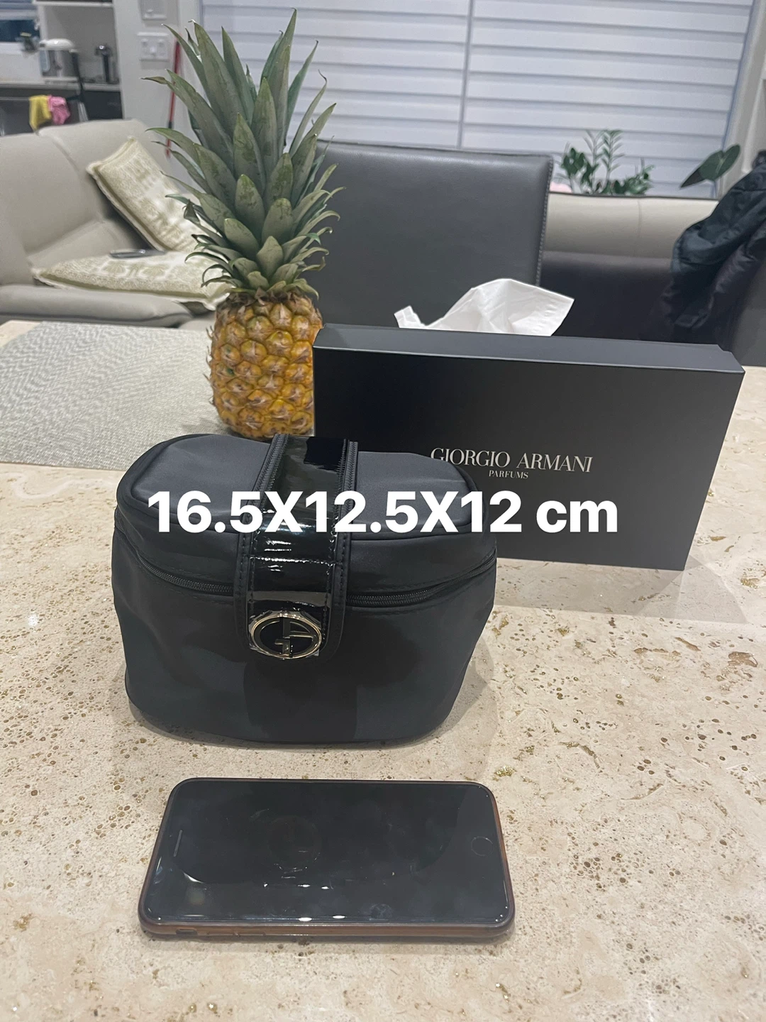 Giorgio Armani Black Cosmetic Case with Box