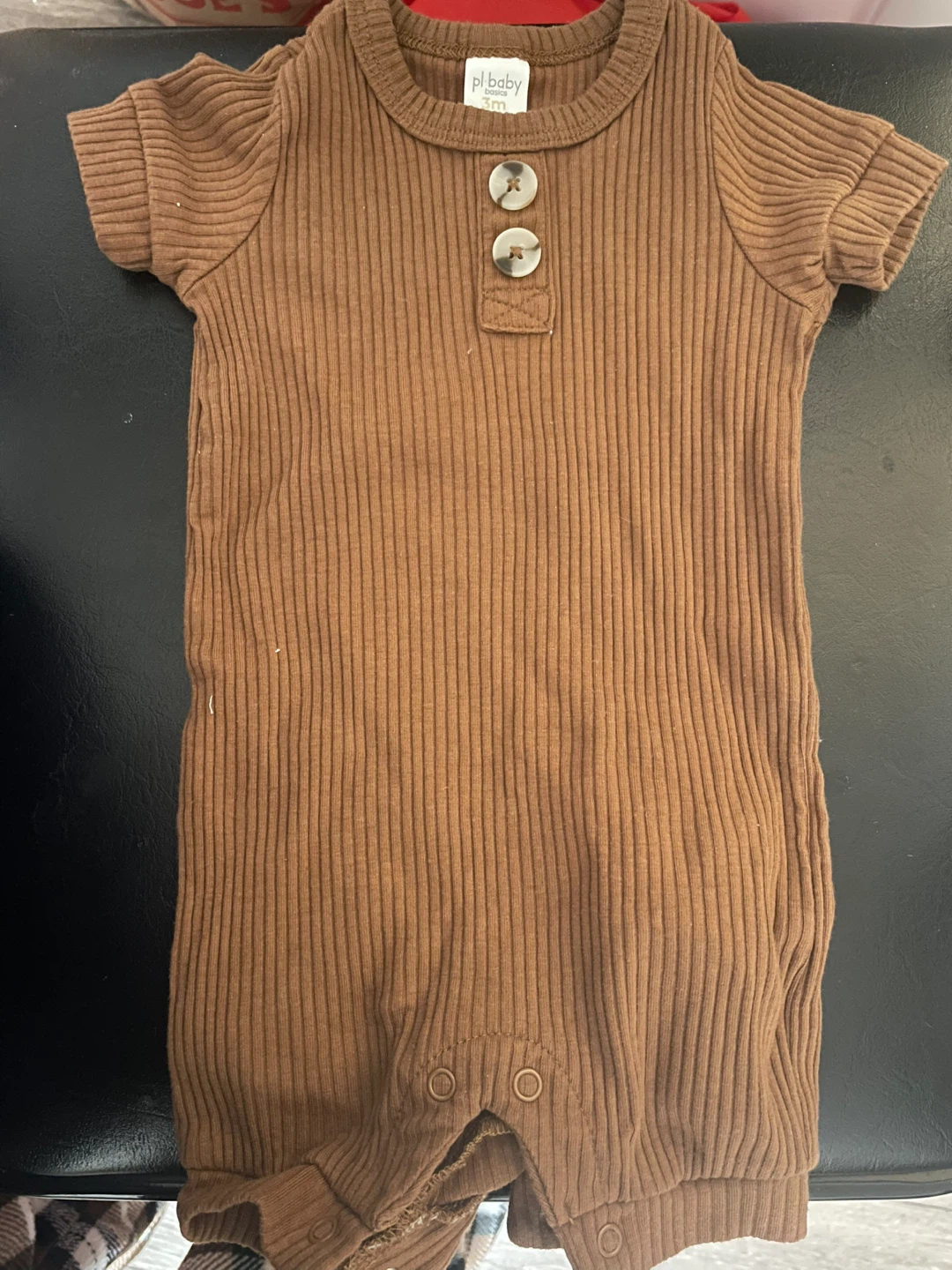 #gifting PL Baby 3M Brown Ribbed Romper