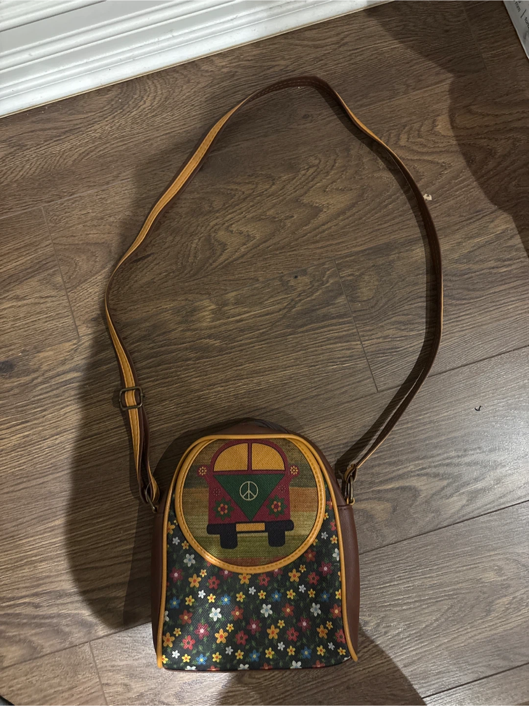 Floral Peace Van Crossbody Bag