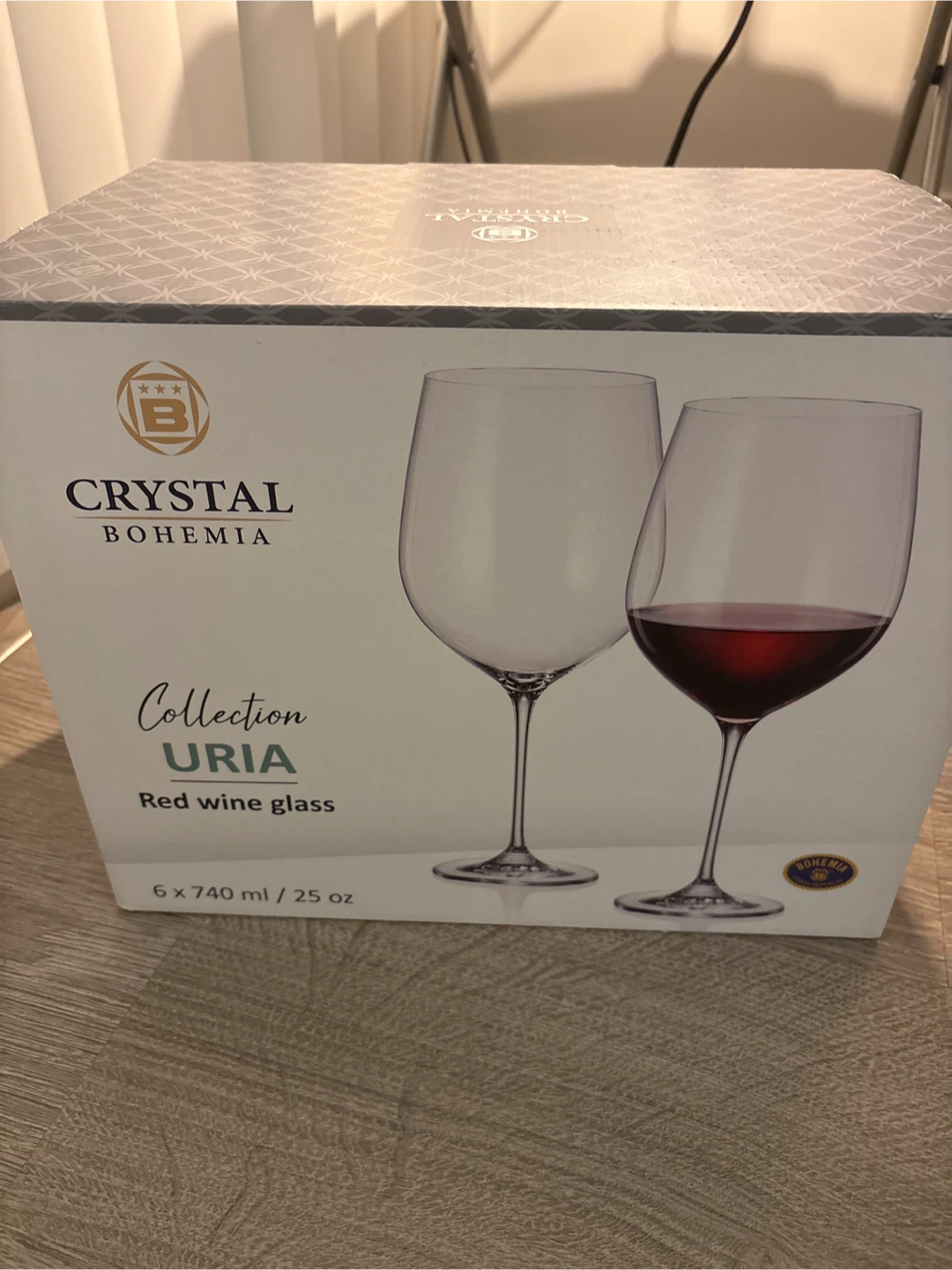 Crystal Bohemia Uria Red Wine Glasses (6)