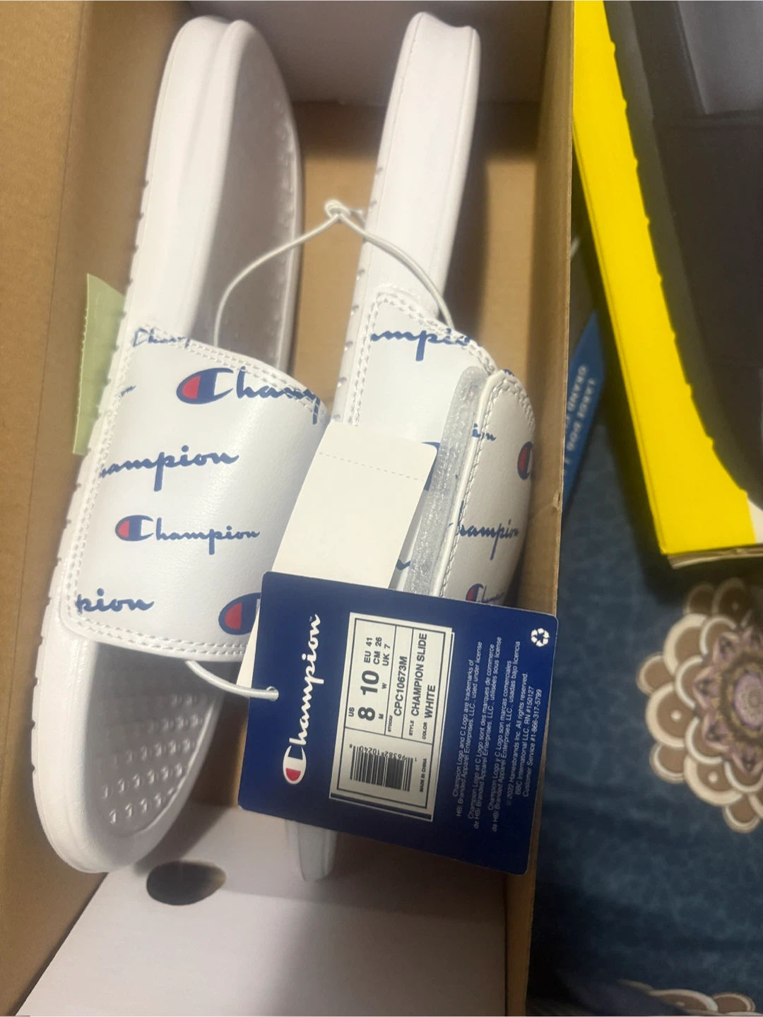 New Champion White Slides - Size 8 and 10 - photo 2