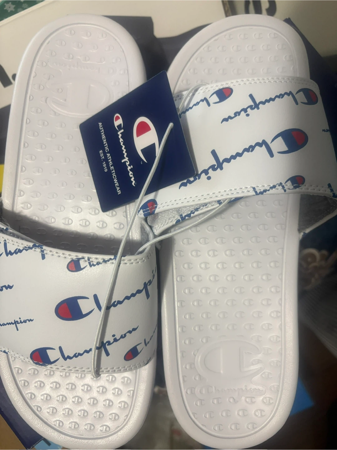 New Champion White Slides - Size 8 and 10