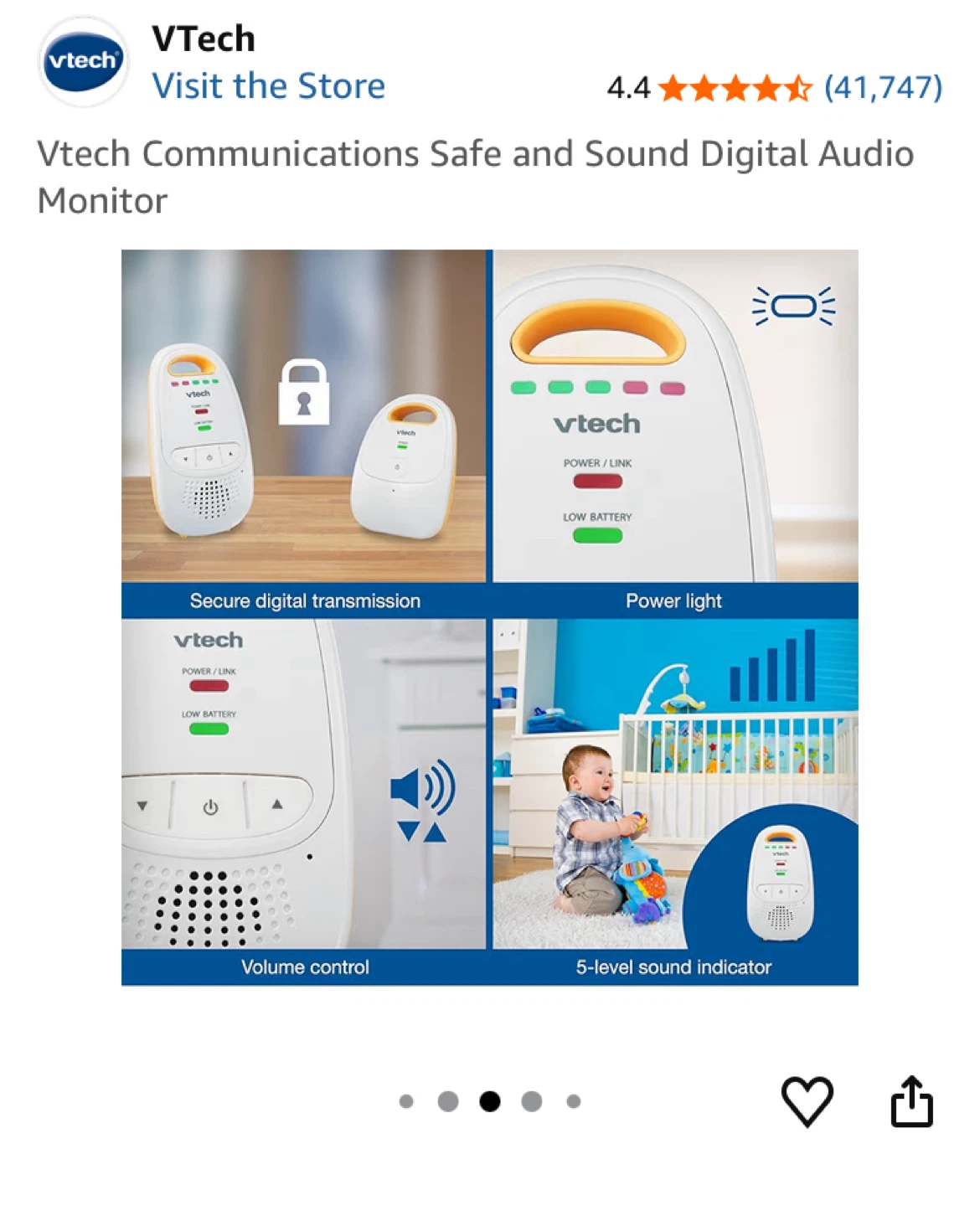 VTech Safe & Sound Digital Audio Baby Monitor - photo 2