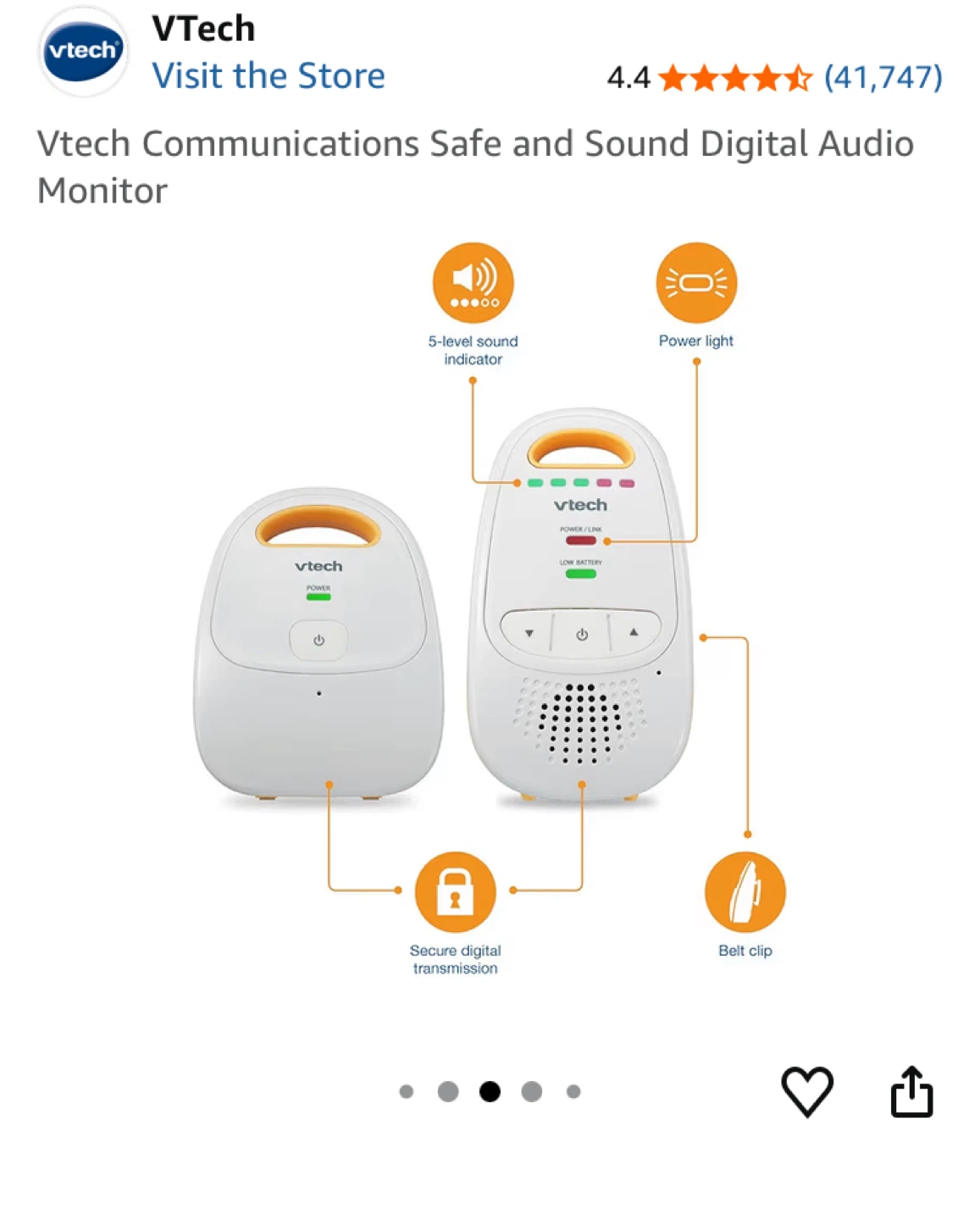 VTech Safe & Sound Digital Audio Baby Monitor