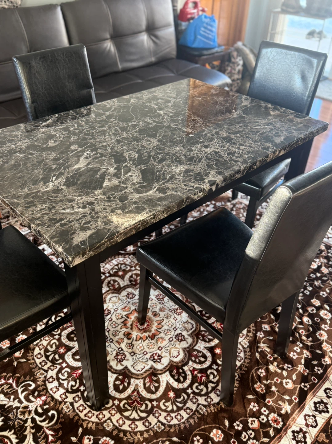 Dining Table with 4 Black Chairs - photo 3