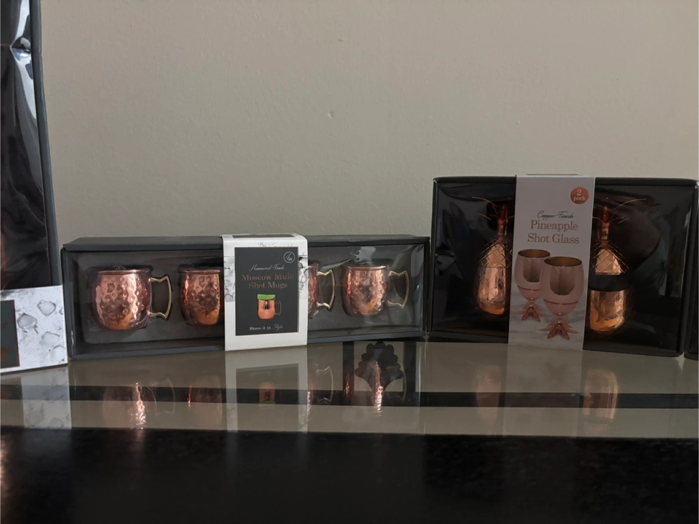 Copper Finish Moscow Mule Shot Mugs & Pineapple Shot Glass
