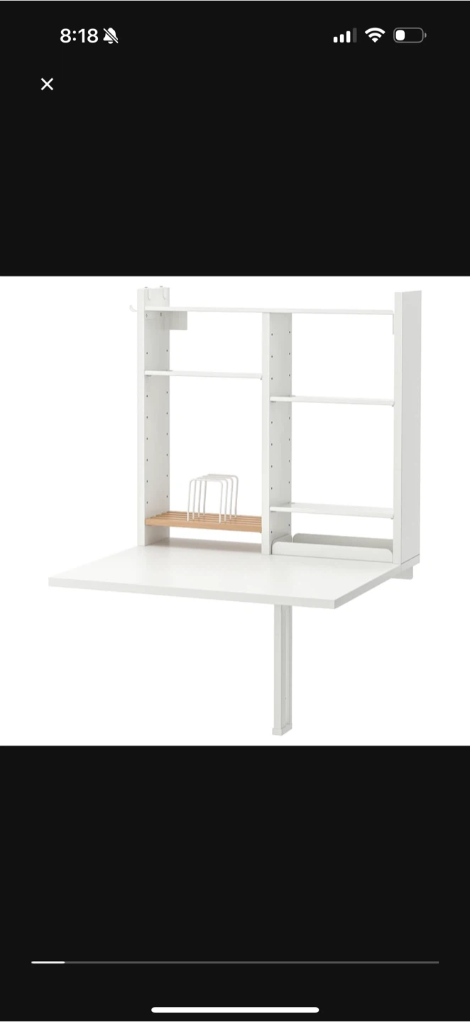 Wall-mounted Drop-leaf table / Foldable / White