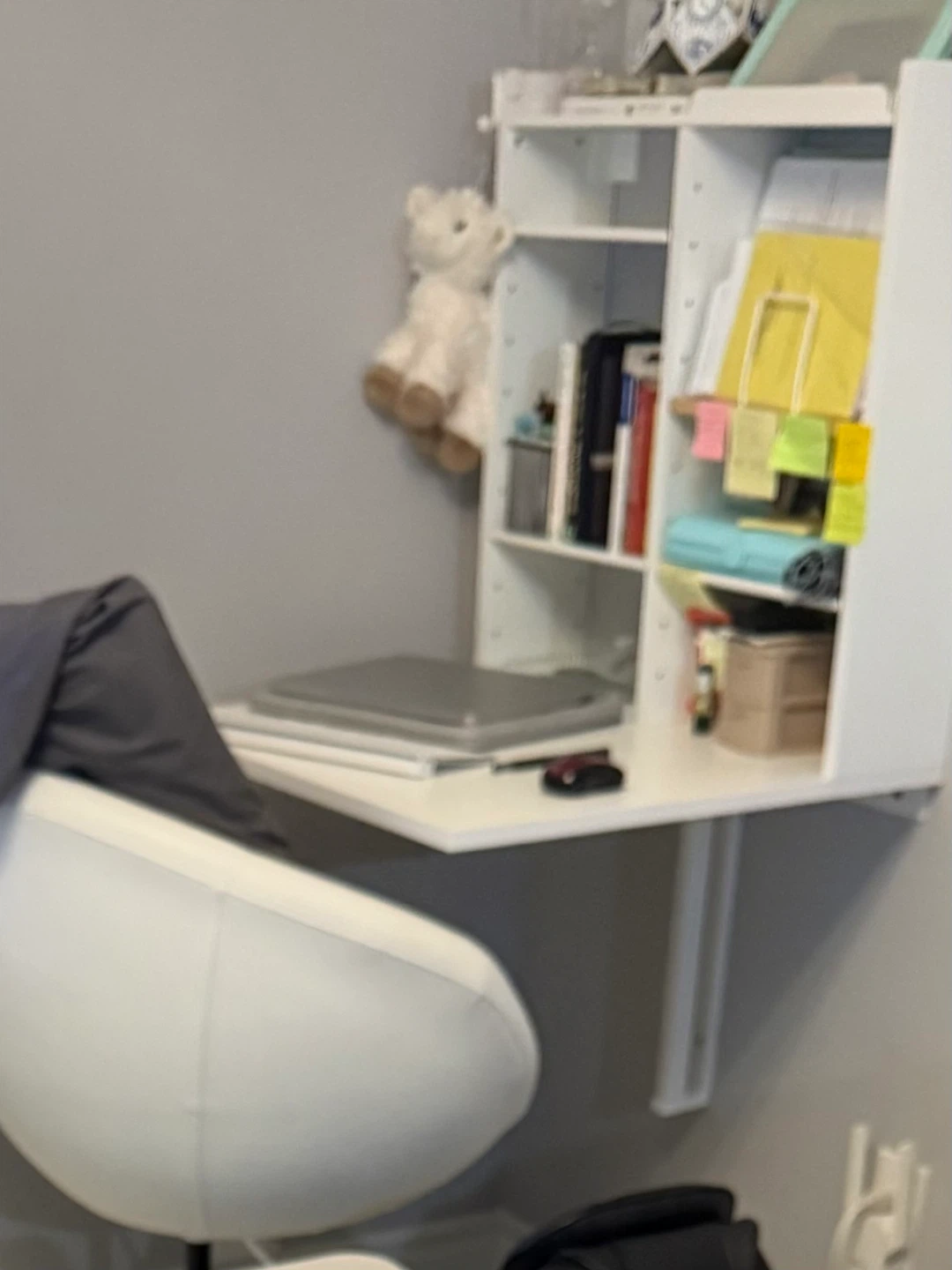 Wall-mounted Drop-leaf table / Foldable / White - photo 5