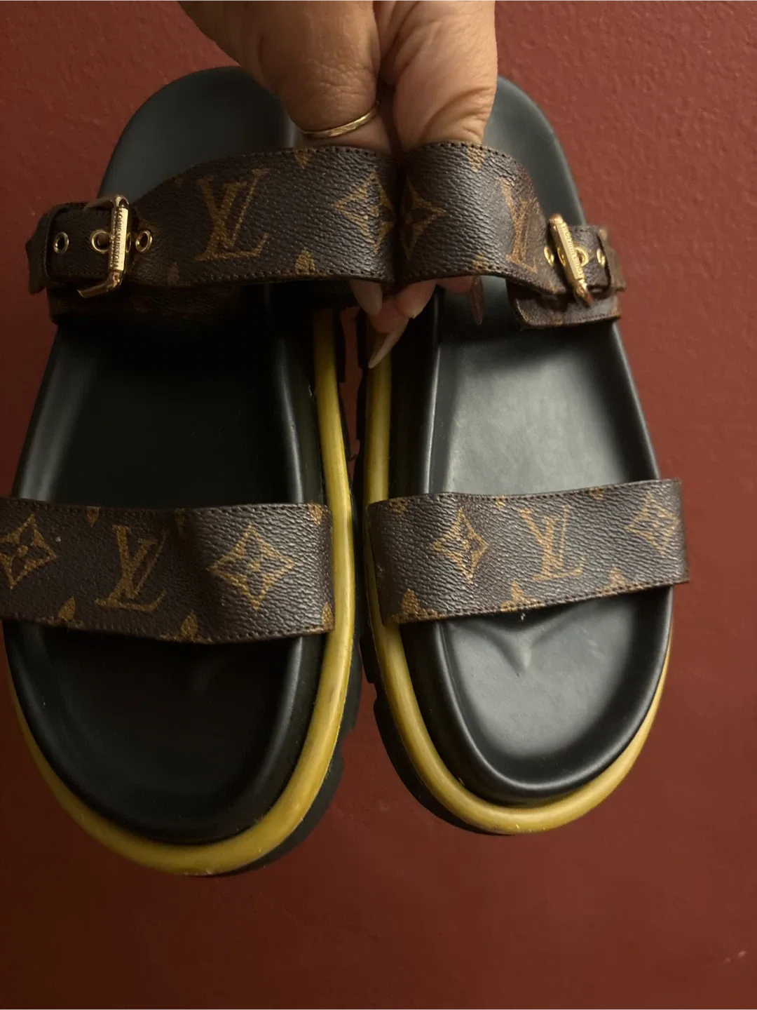Louis Vuitton Monogram Embossed Sandals