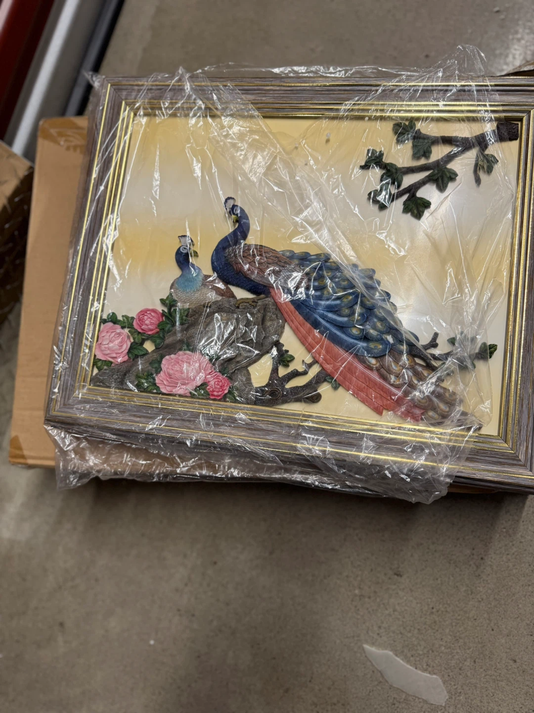 Peacock & Roses Framed Art