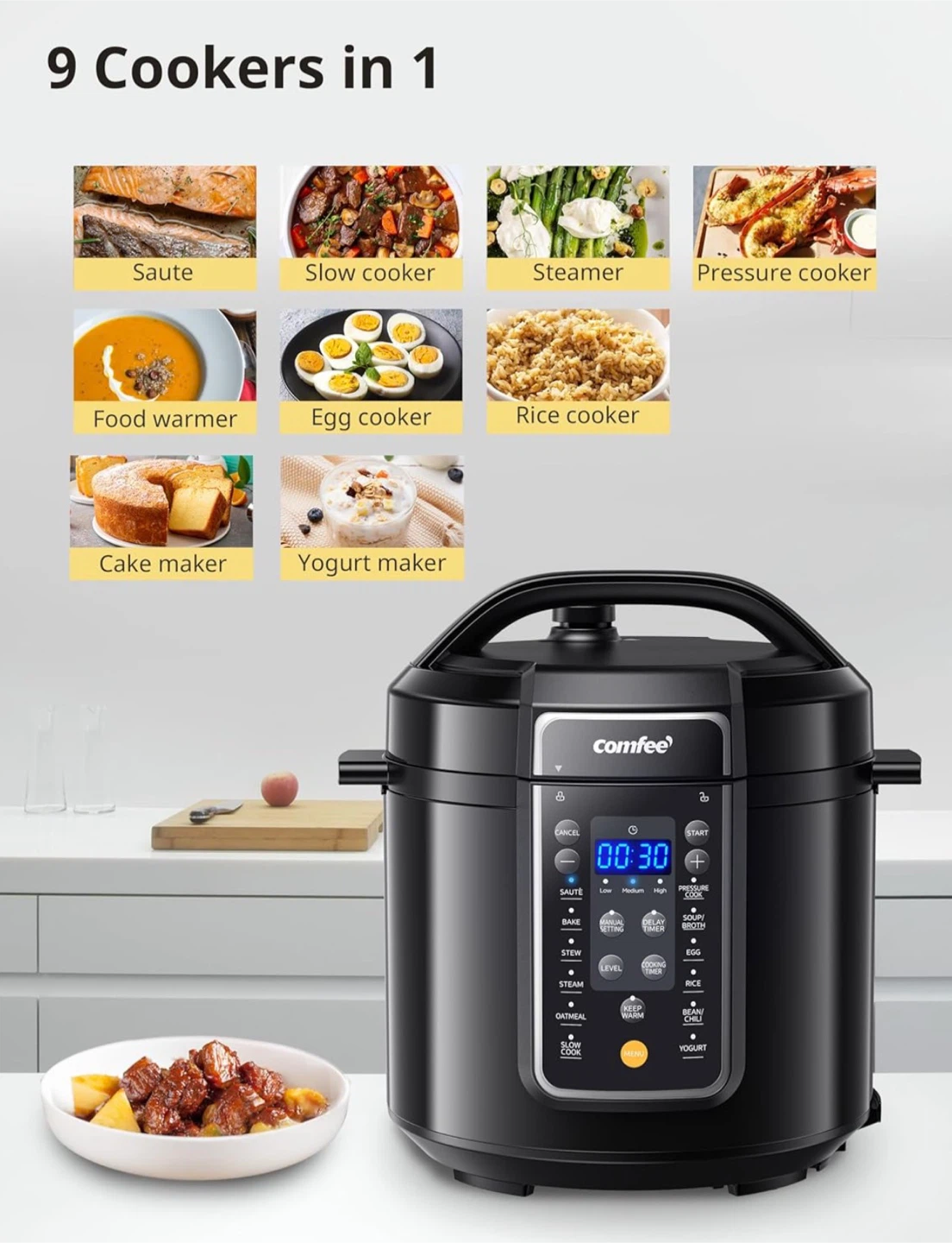 COMFEE’ 9-in-1 Electric Pressure Cooker - photo 3