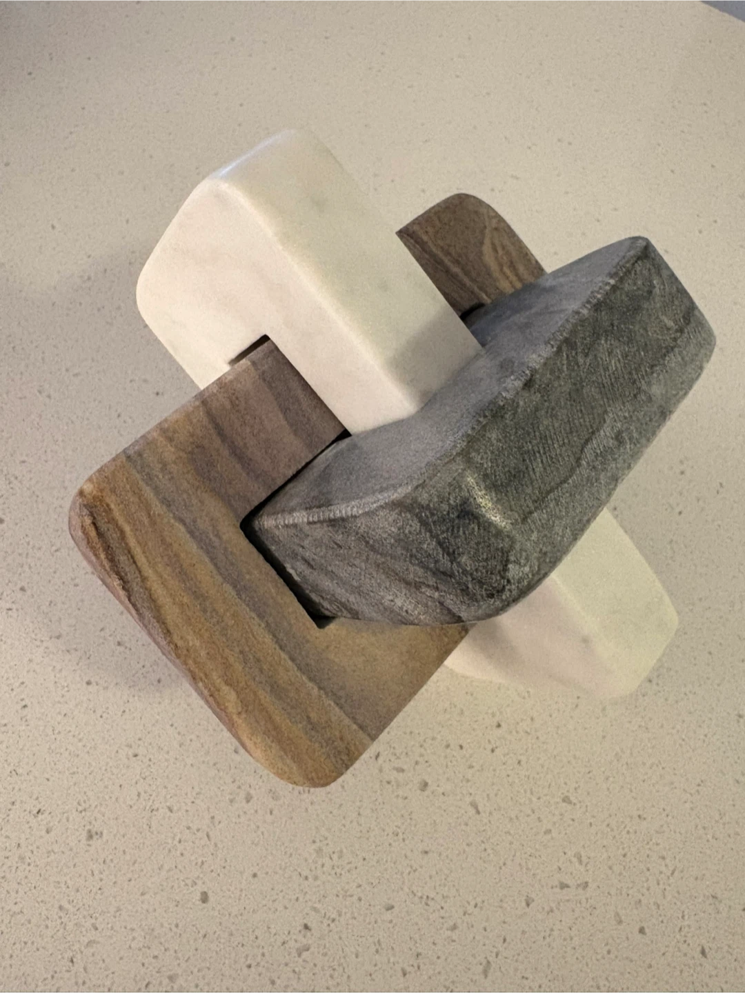 Decorative Knot Sculpture - Marble & Wood