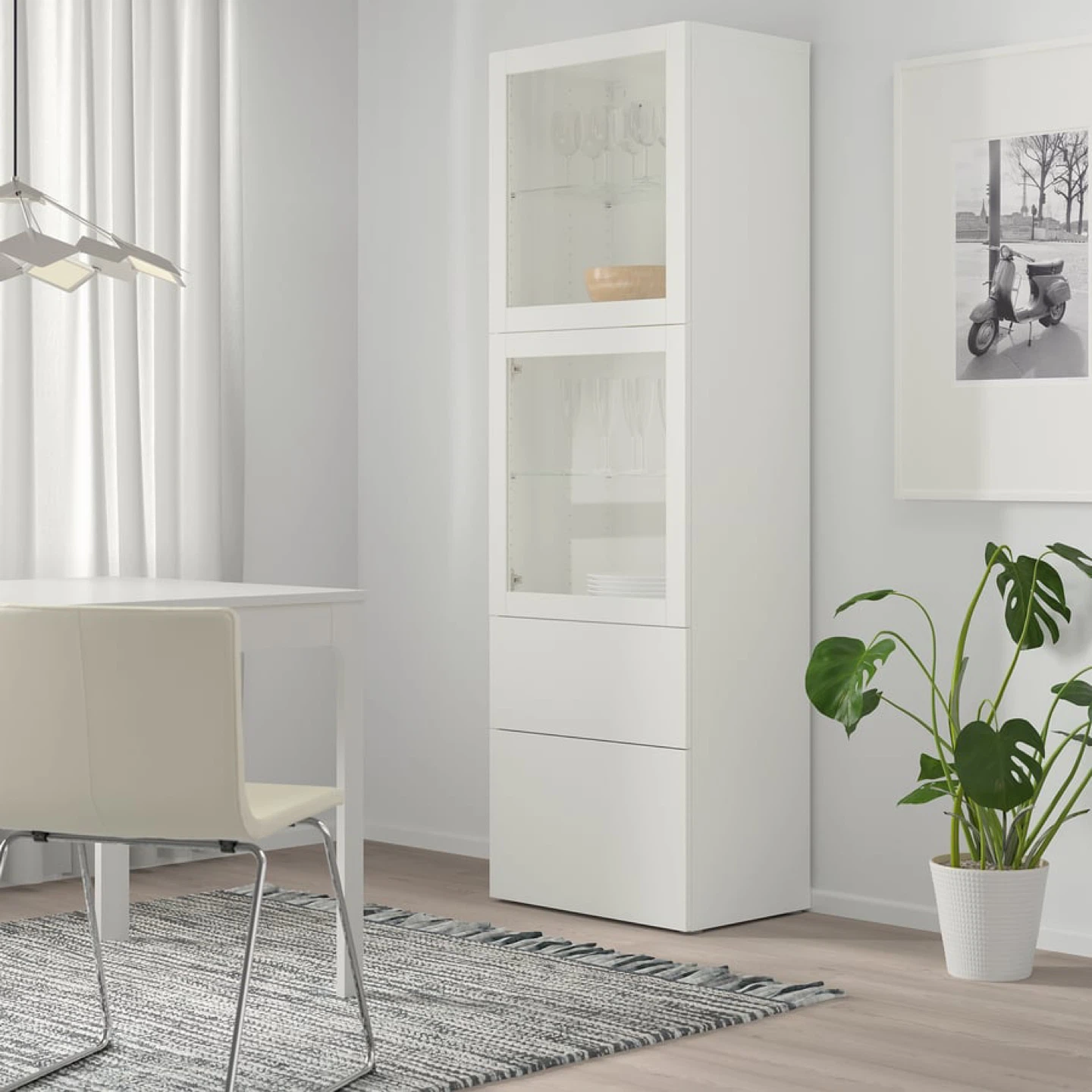 IKEA Besta White Glass Cabinet - photo 5