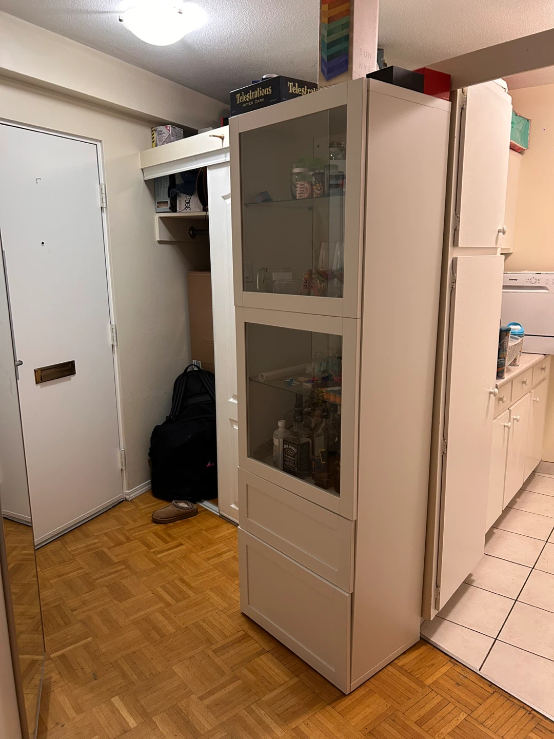 IKEA Besta White Glass Cabinet