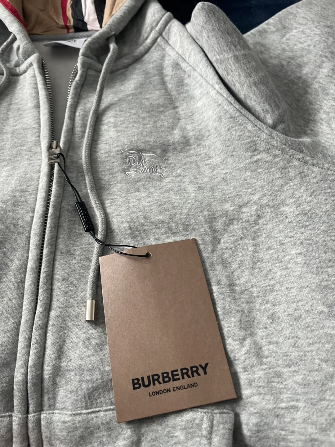 Burberry London England Grey Zip Hoodie - Size M - photo 3