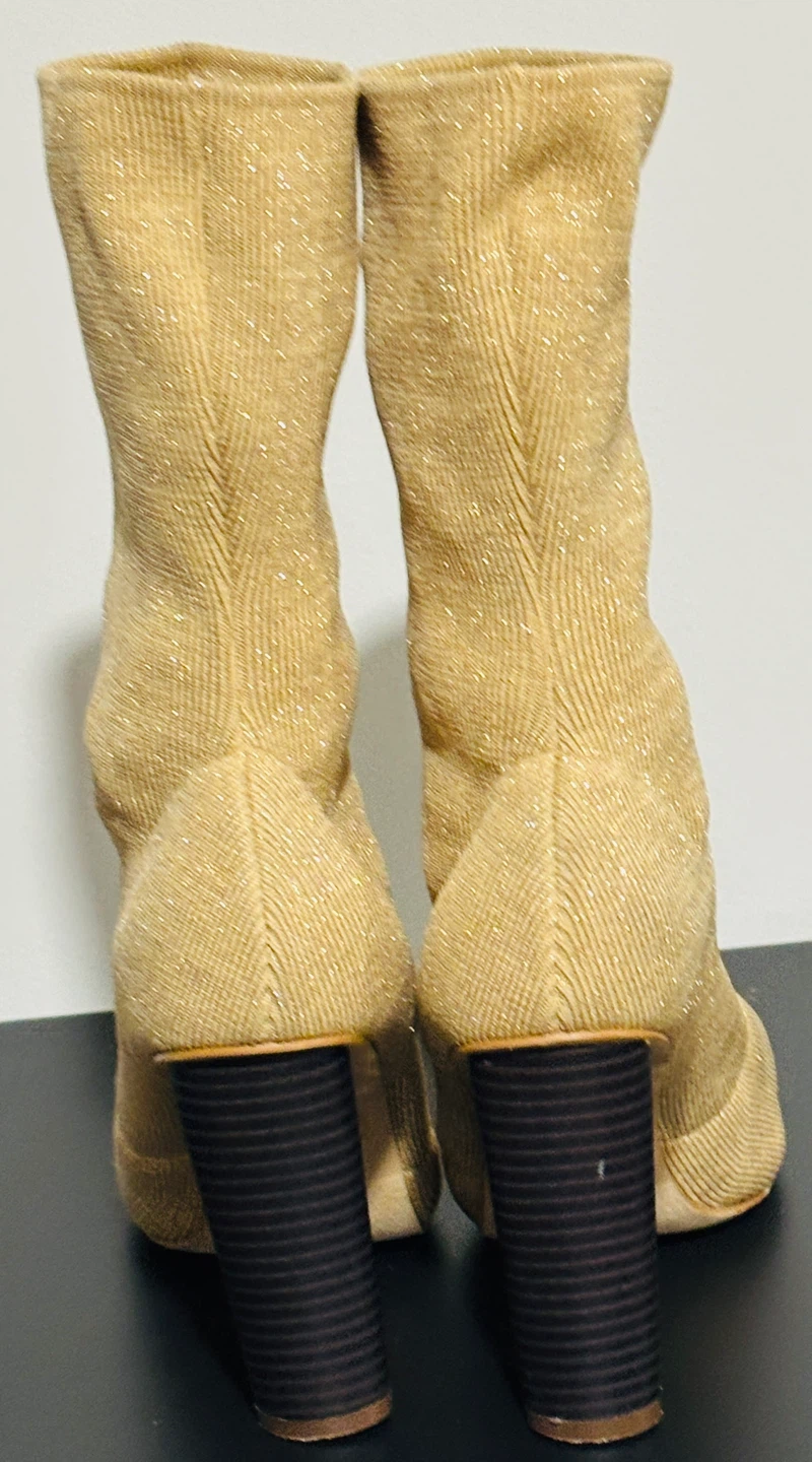 Gold Sparkly Sock Boots – Stylish & Trendy - photo 4