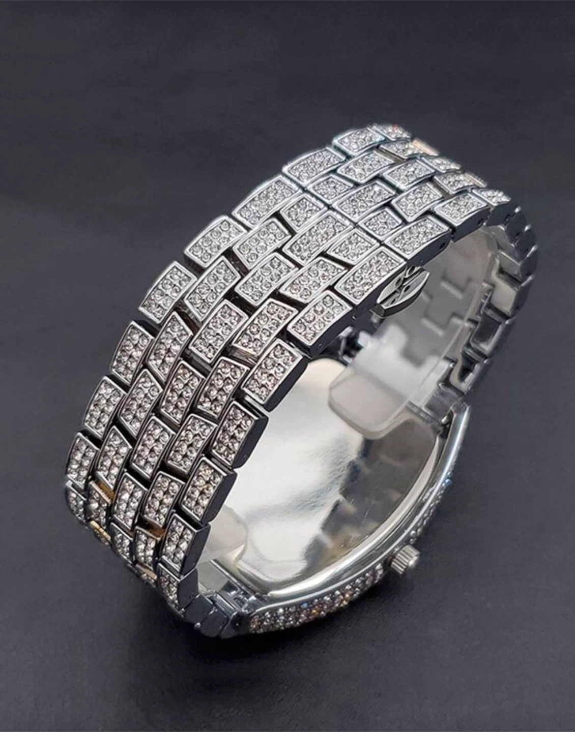 Blinged-Out Silver Wristwatch - photo 2