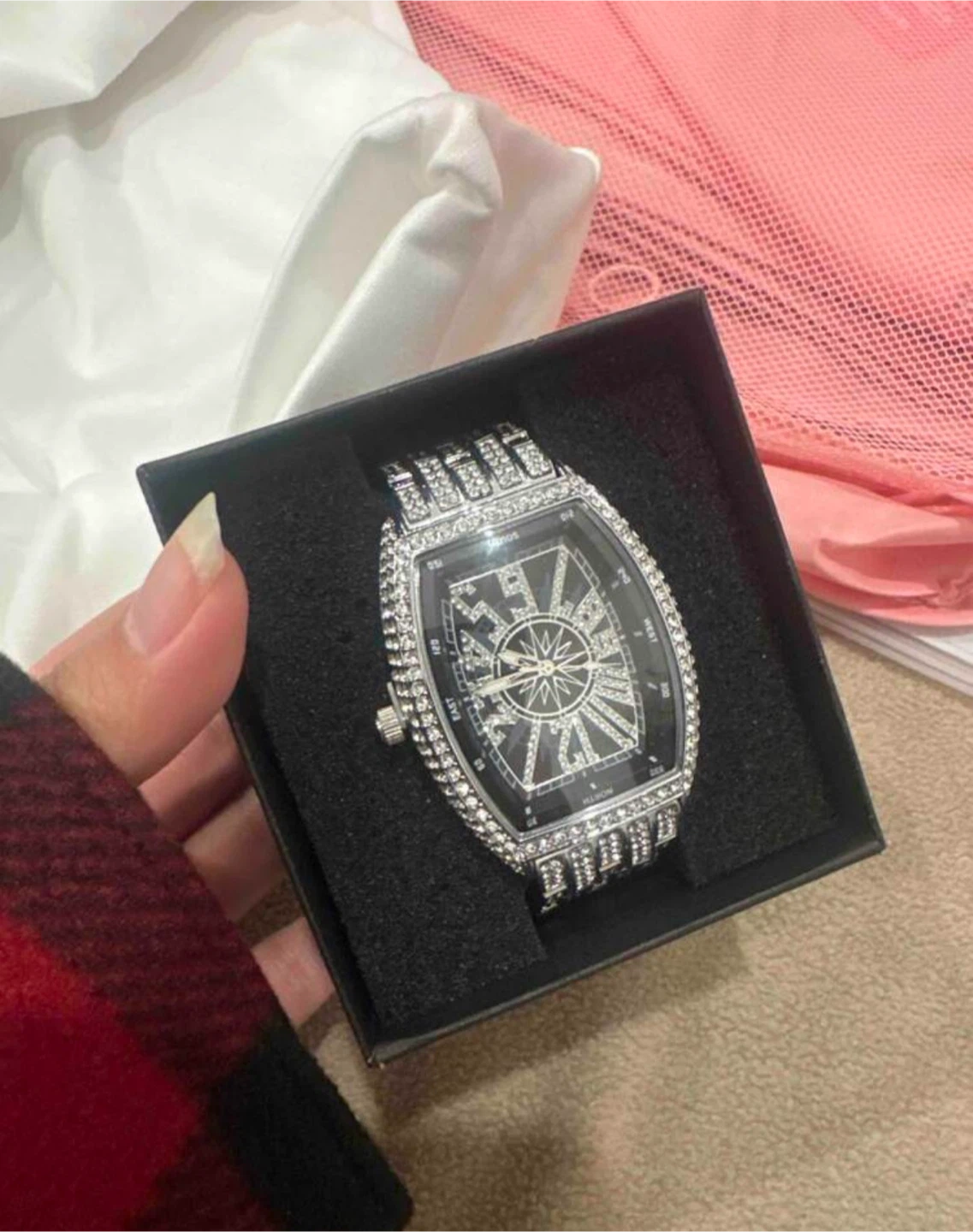 Blinged-Out Silver Wristwatch - photo 3