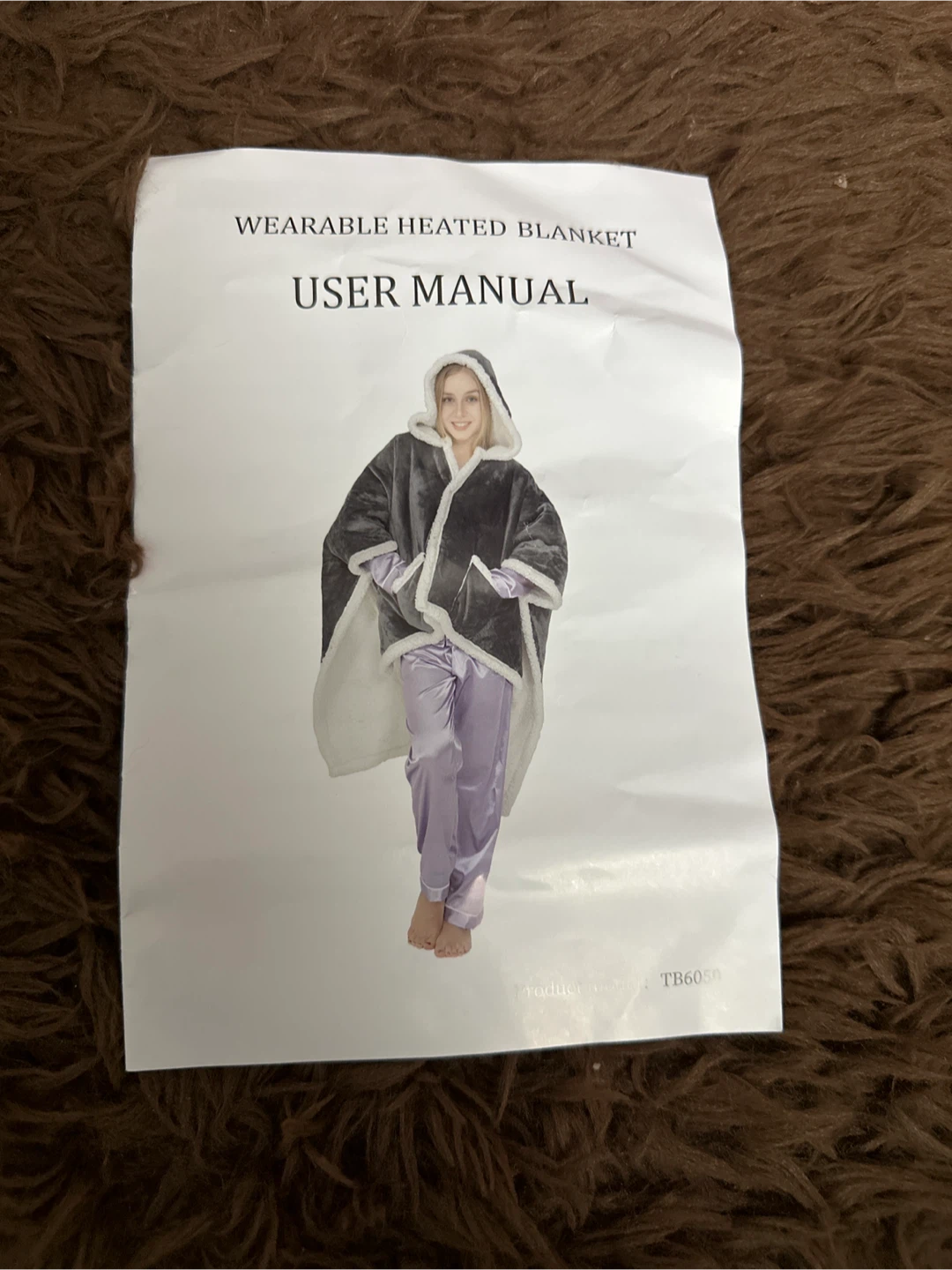 Wearable Heated Blanket with Hood - Grey-New in box - photo 4