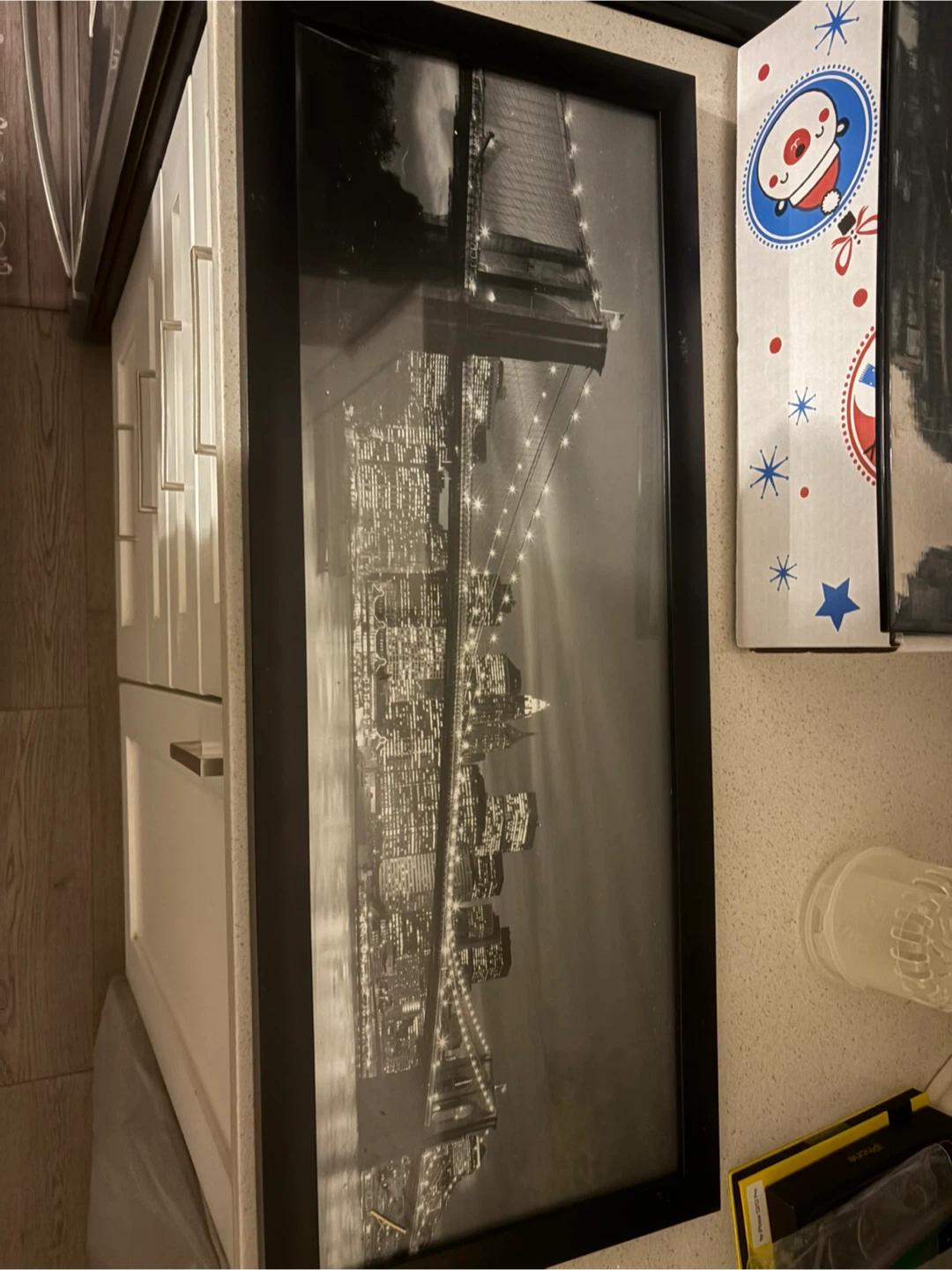 Framed Black and White Cityscape Print