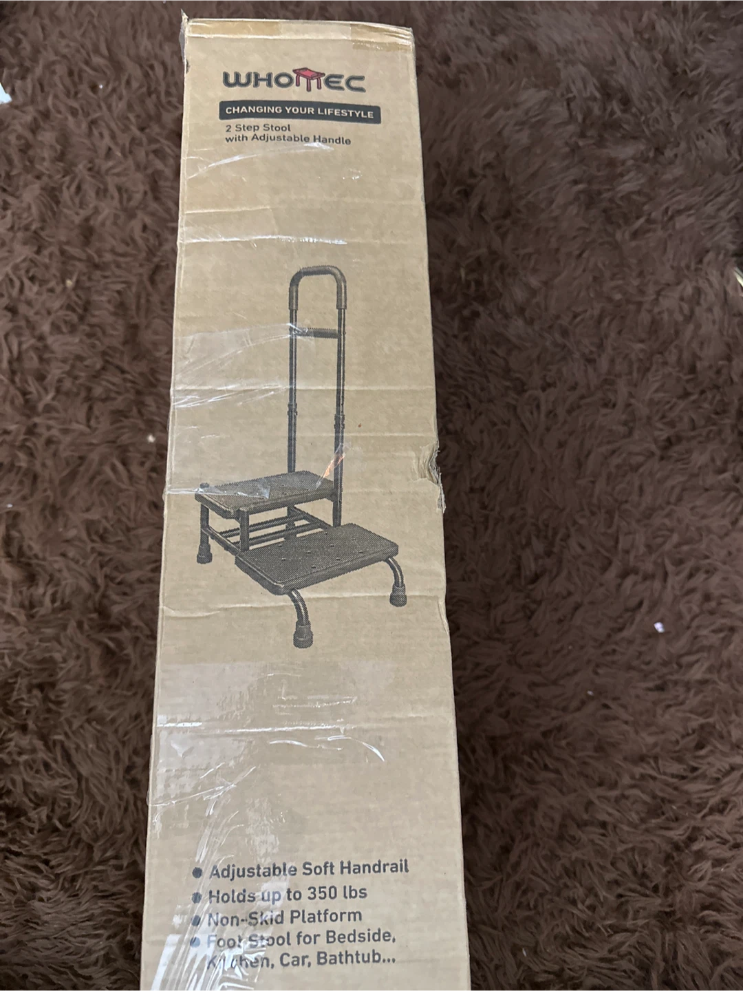 WHOMEC 2-Step Stool w/ Adjustable Handle