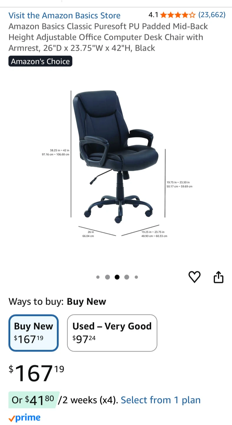 Amazon Basics Padded Office Chair