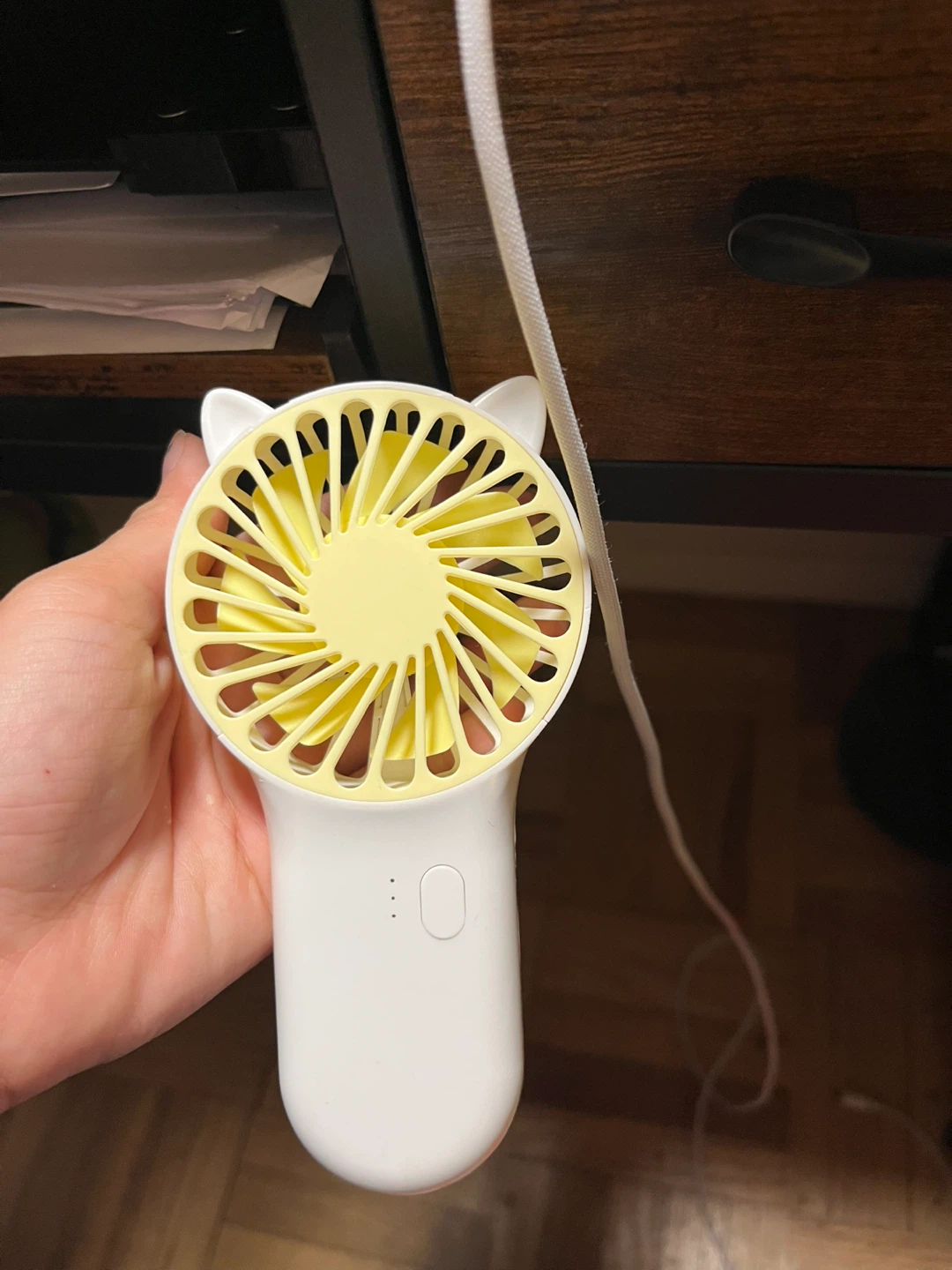 Cute Yellow & White Portable Mini Fan