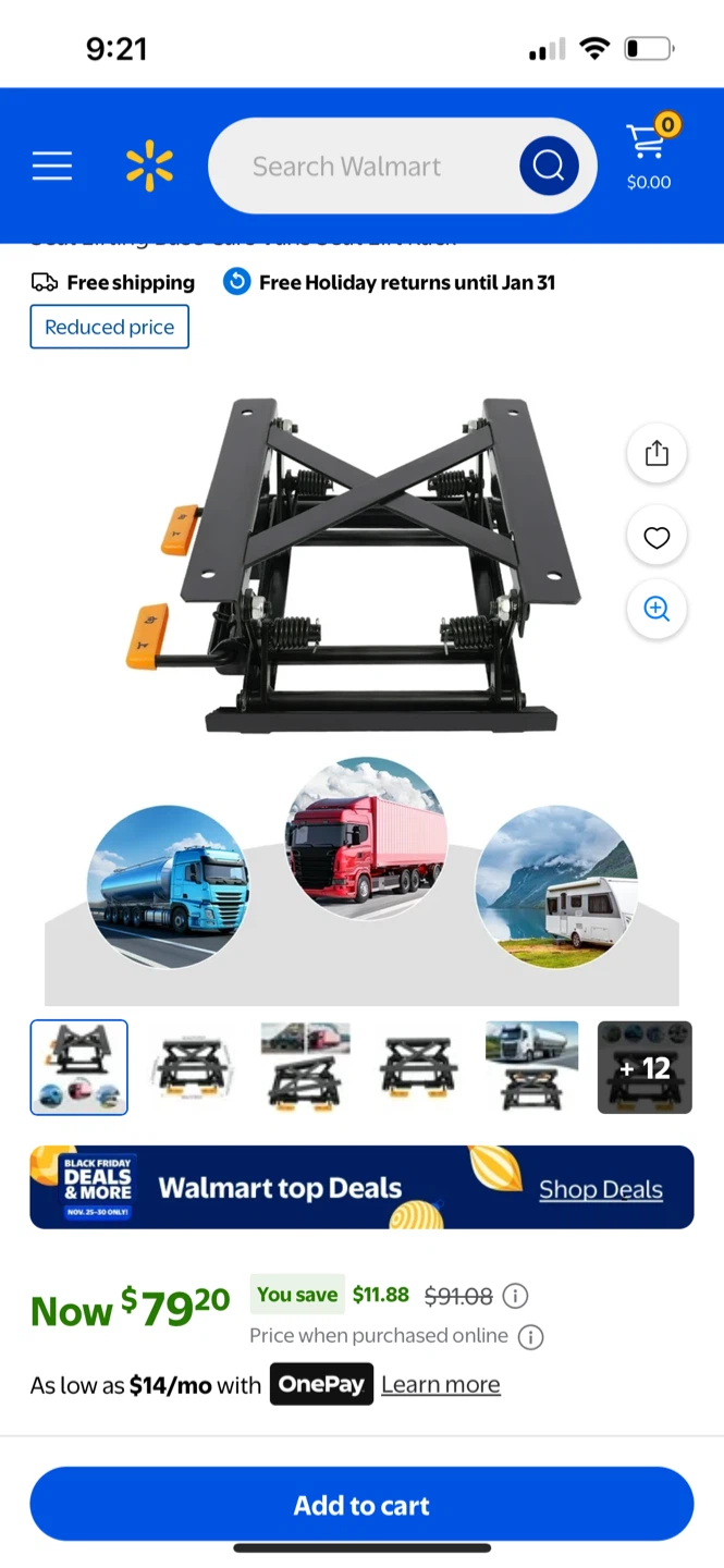 Black Adjustable Vehicle Lift Platform