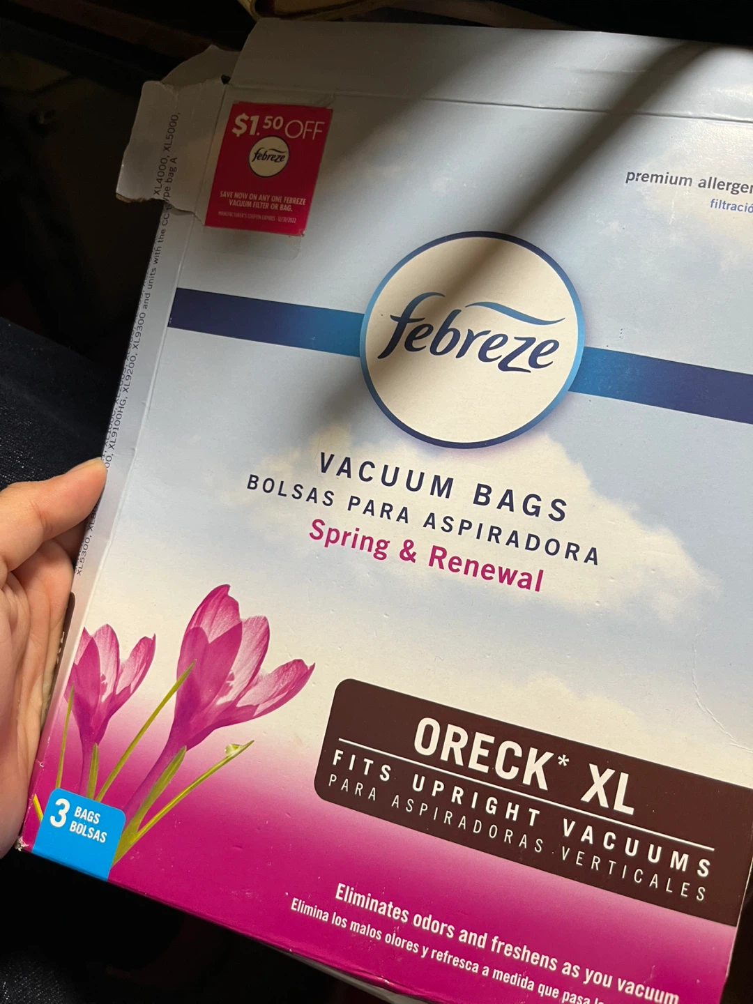 Febreze Vacuum Bags Oreck XL - 3 Bags